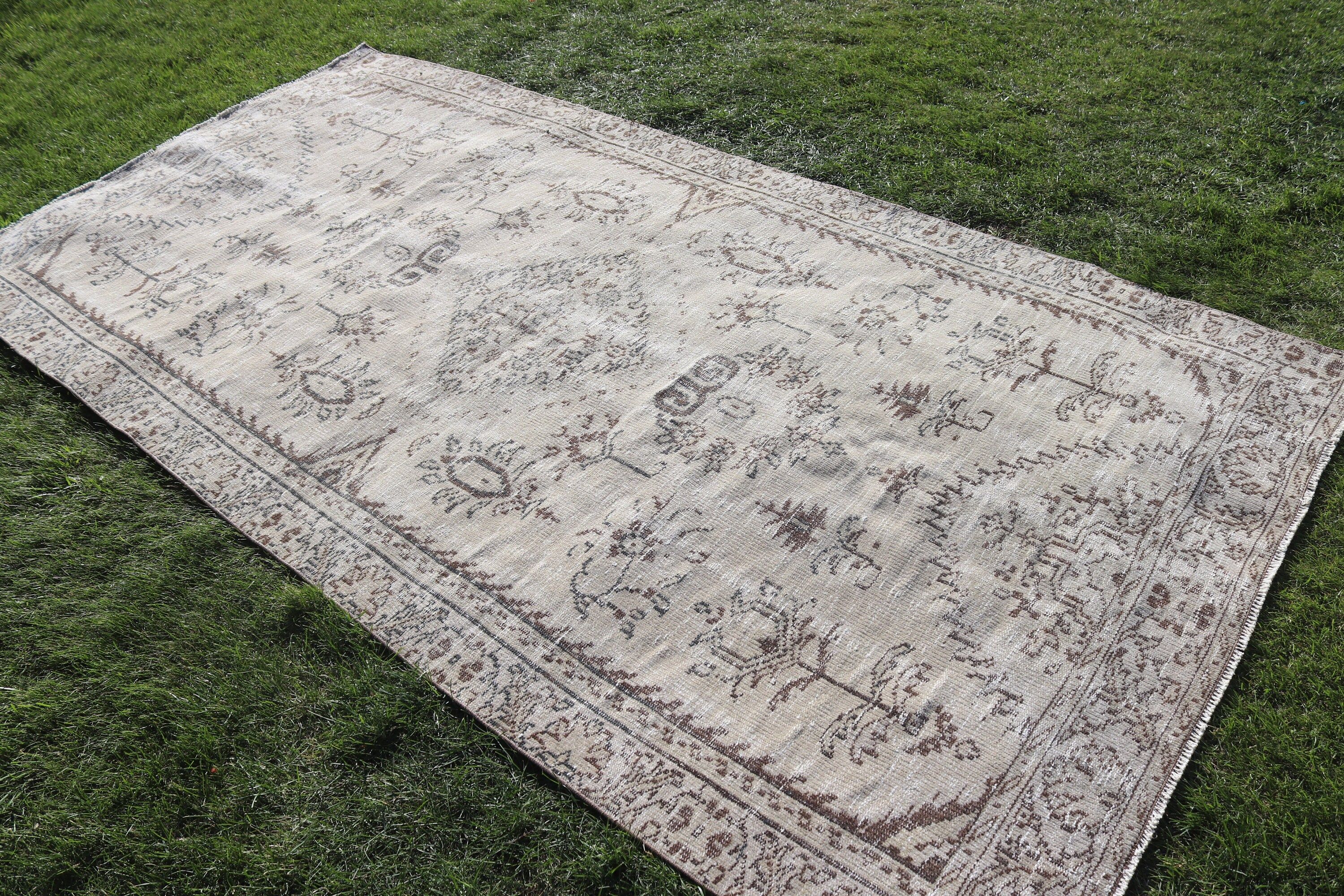 Large Oushak Rugs, Boho Rug, 4.5x9 ft Large Rug, Vintage Rugs, Modern Rug, Exotic Rugs, Beige Oushak Rugs, Large Vintage Rug, Turkish Rugs