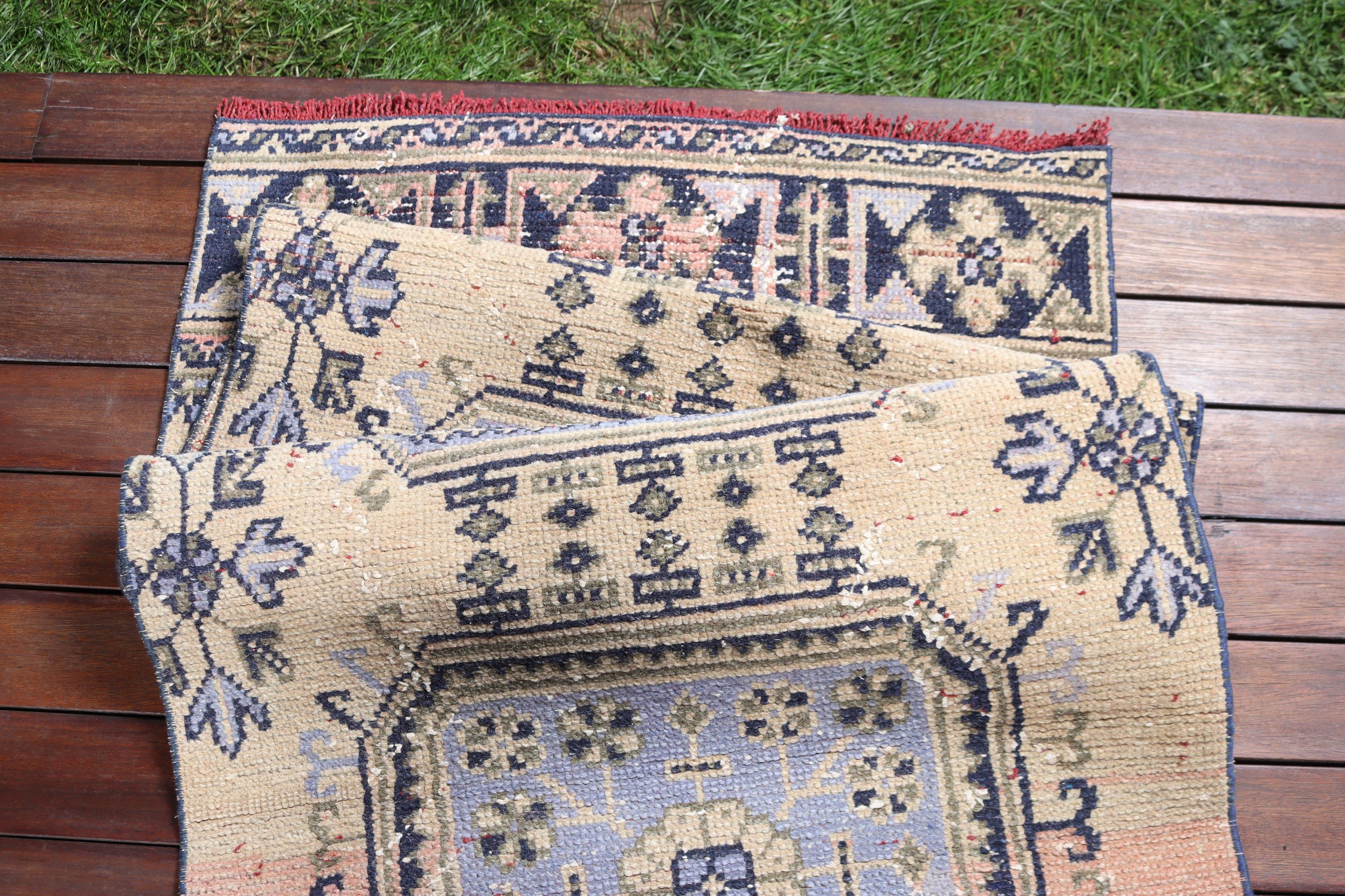 Merdiven Halısı, 2.5x10.8 ft Koşucu Halısı, Vintage Halı, Beni Ourain Koşucu Halısı, Düz Dokuma Halısı, Türk Halıları, Bej Fas Halısı, Boho Halısı