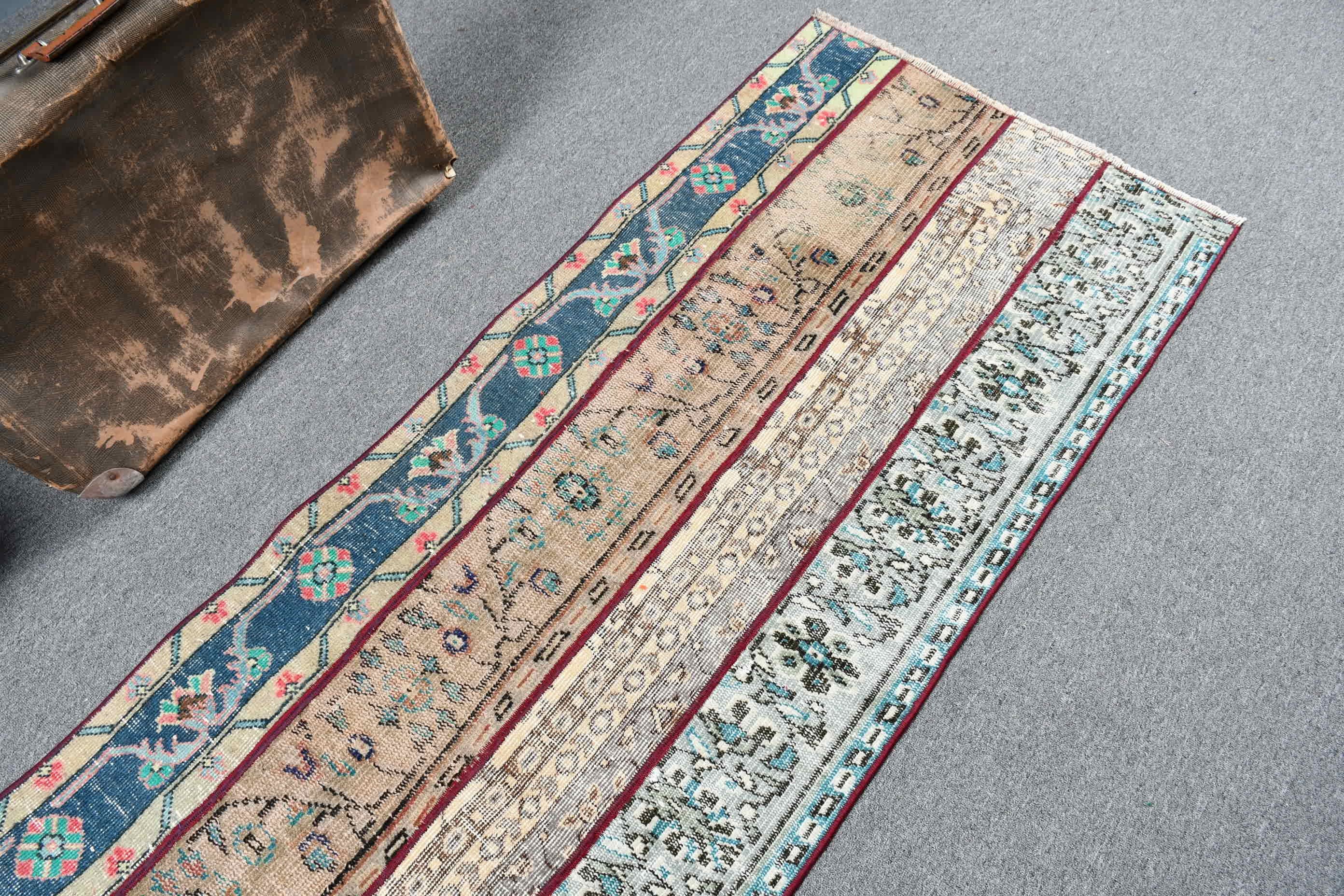 Rugs for Runner, Corridor Rug, Green Wool Rug, Vintage Rug, Turkish Rugs, Kitchen Rugs, Hallway Rug, 2.4x8.5 ft Runner Rug, Oushak Rug