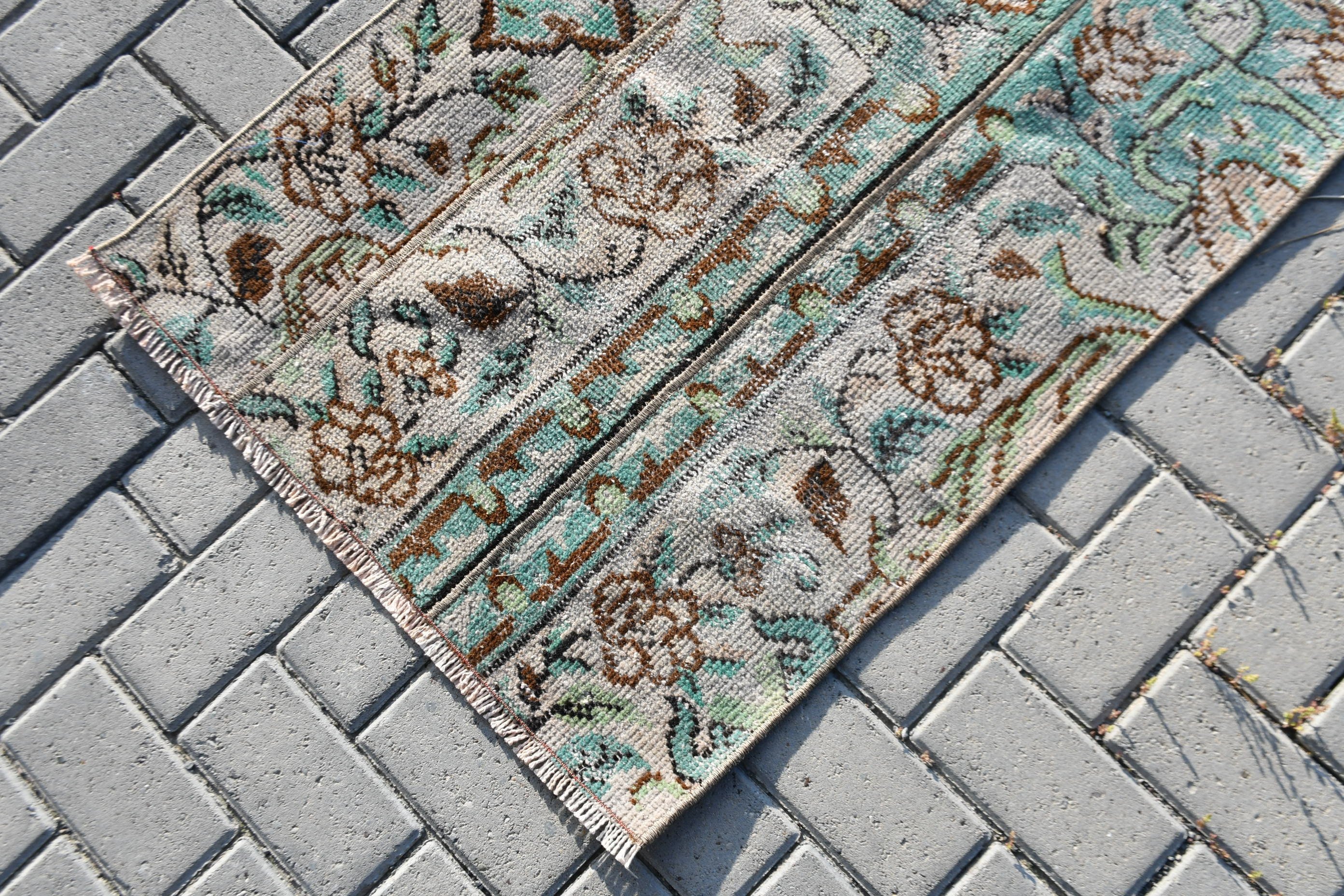 Entry Rug, 2.3x3 ft Small Rug, Home Decor Rug, Vintage Rug, Wall Hanging Rugs, Turkish Rug, Wool Rugs, Rugs for Bedroom, Green Cool Rug