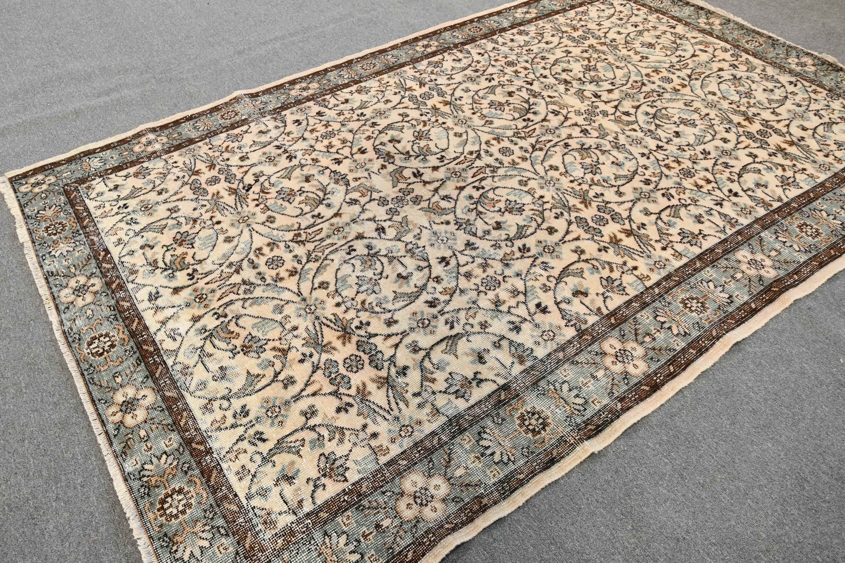 Turkish Rug, Rugs for Living Room, 5.9x9.1 ft Large Rug, Bedroom Rug, Brown Kitchen Rugs, Salon Rugs, Oriental Rug, Vintage Rug, Floor Rug