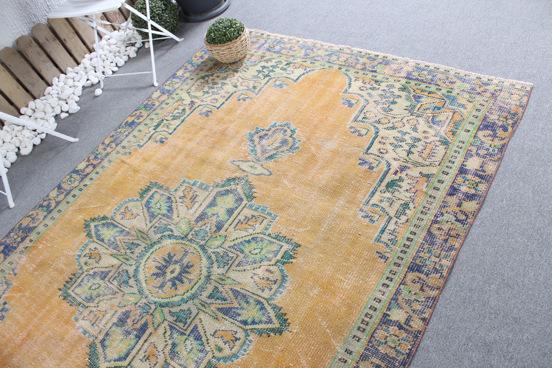 Orange Bedroom Rug, 5.5x8.7 ft Large Rugs, Vintage Rugs, Oriental Rug, Salon Rug, Boho Rug, Bedroom Rug, Rugs for Bedroom, Turkish Rug