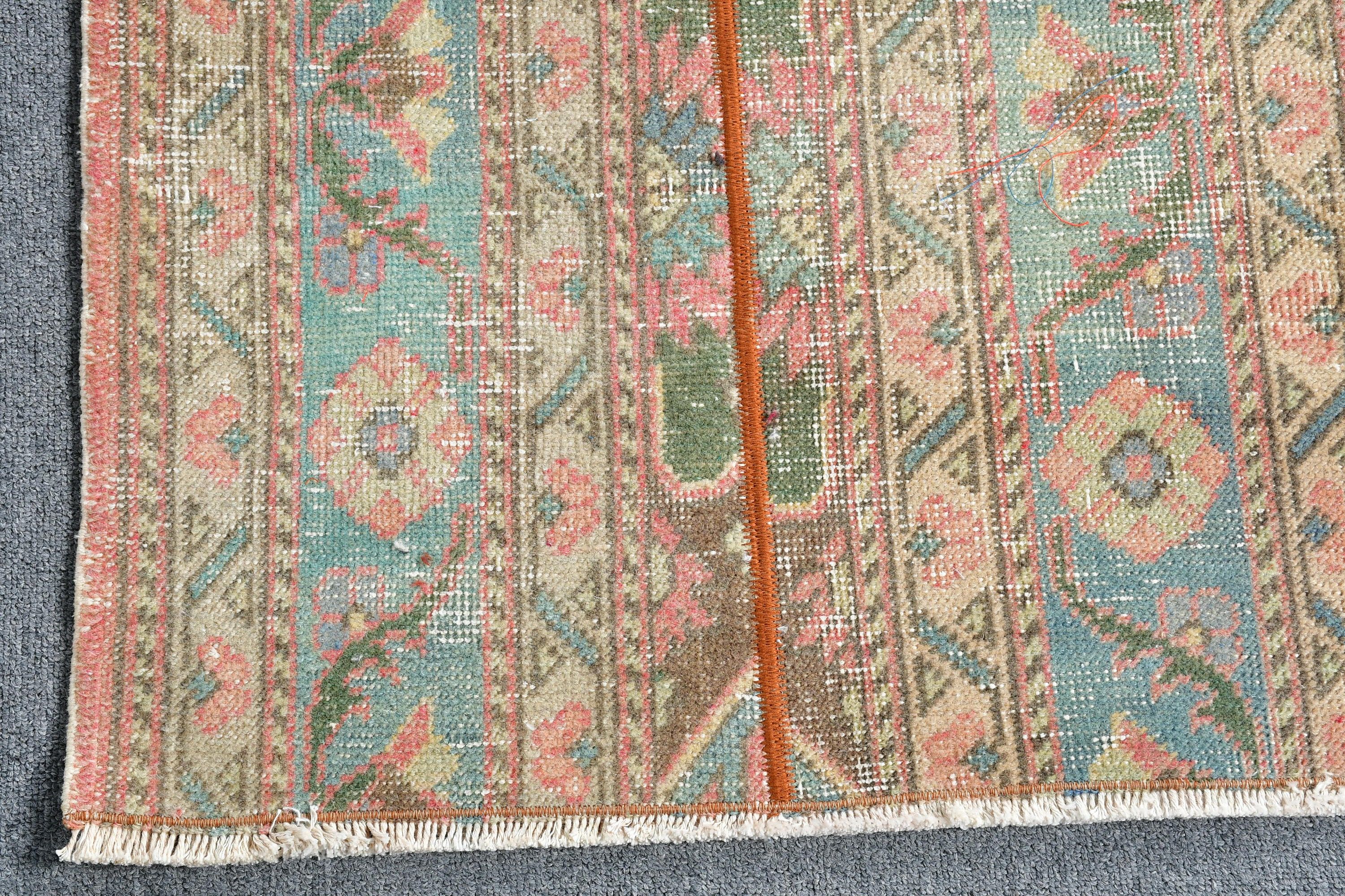 Oushak Halı, Merdiven Halısı, Yün Halı, 2.1x9.6 ft Runner Halısı, Vintage Halı, Kahverengi Oryantal Halı, Koridor Halıları, Koridor Halısı, Türk Halısı