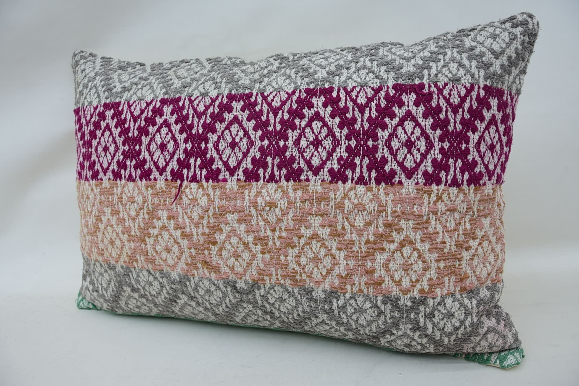 Gift Pillow, 16"x24" Gray Cushion, Ethnic Pillow Cover Pillow Cover, Pillow for Couch, Aztec Cushion Cover, Throw Kilim Pillow