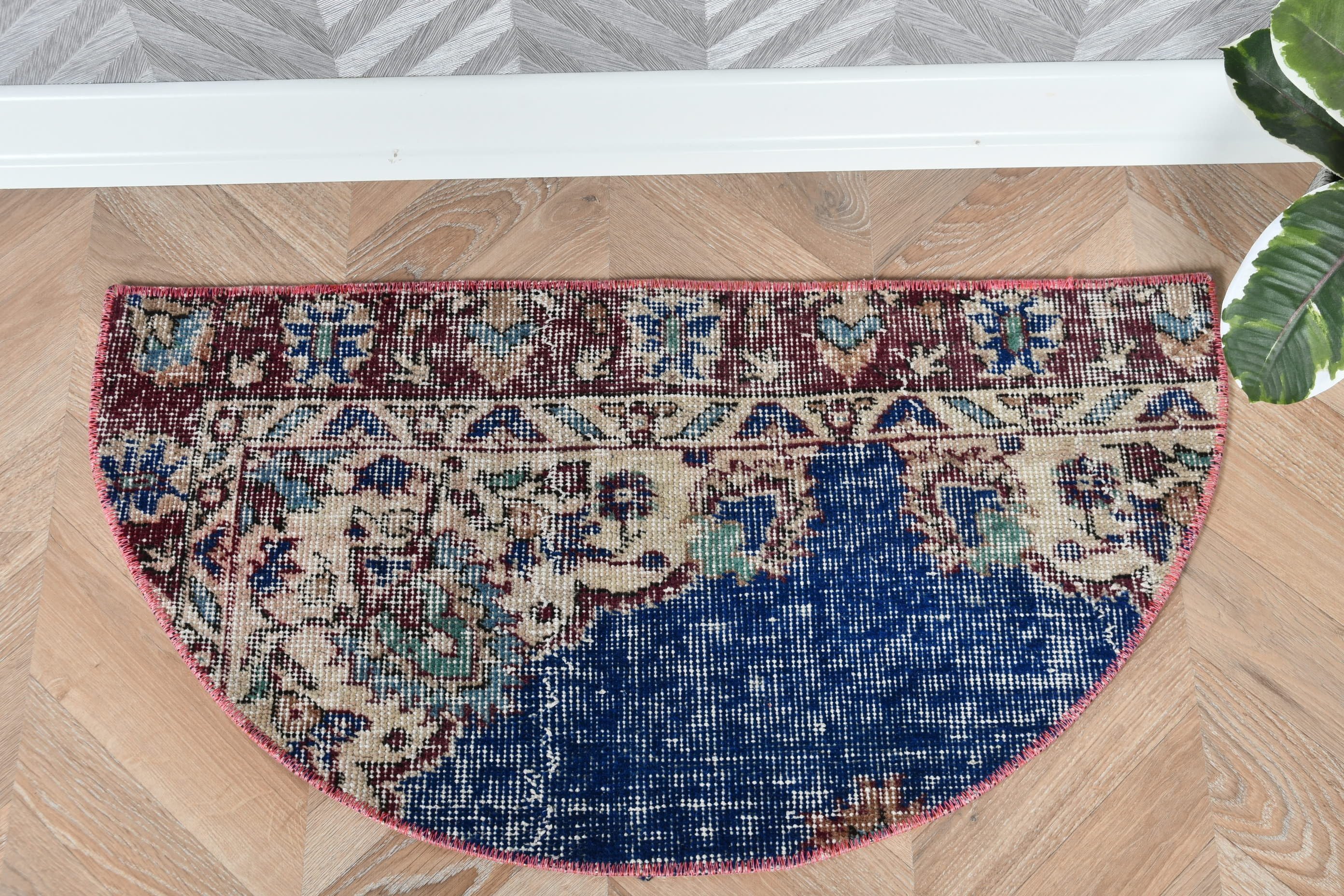 1.4x2.6 ft Küçük Halılar, Çocuk Odası Halıları, Soğuk Halı, Türk Halısı, Banyo Halıları, Mutfak Halısı, Mavi Oryantal Halı, Duvara Asılı Halı, Vintage Halılar