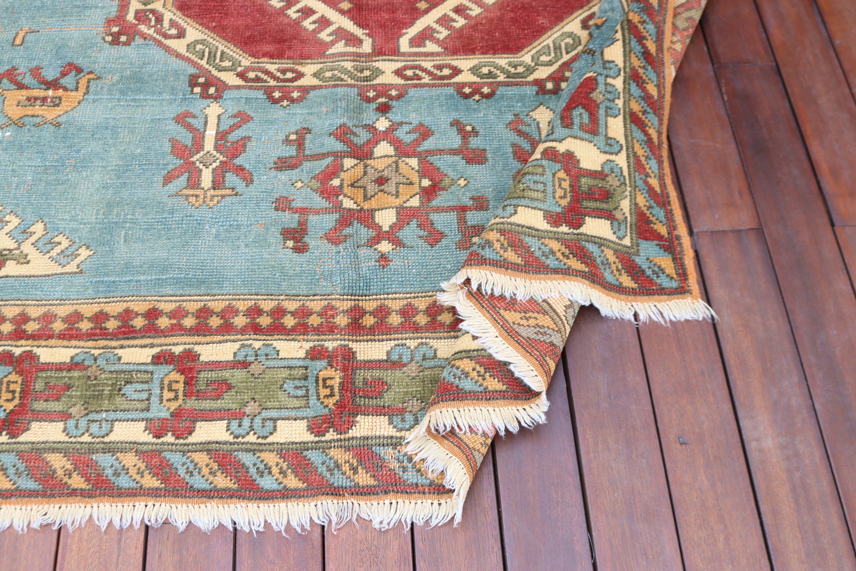 Green Kitchen Rug, Luxury Rug, Anatolian Rug, Living Room Rugs, Large Boho Rug, Turkish Rugs, Vintage Rug, 5.2x8.1 ft Large Rugs