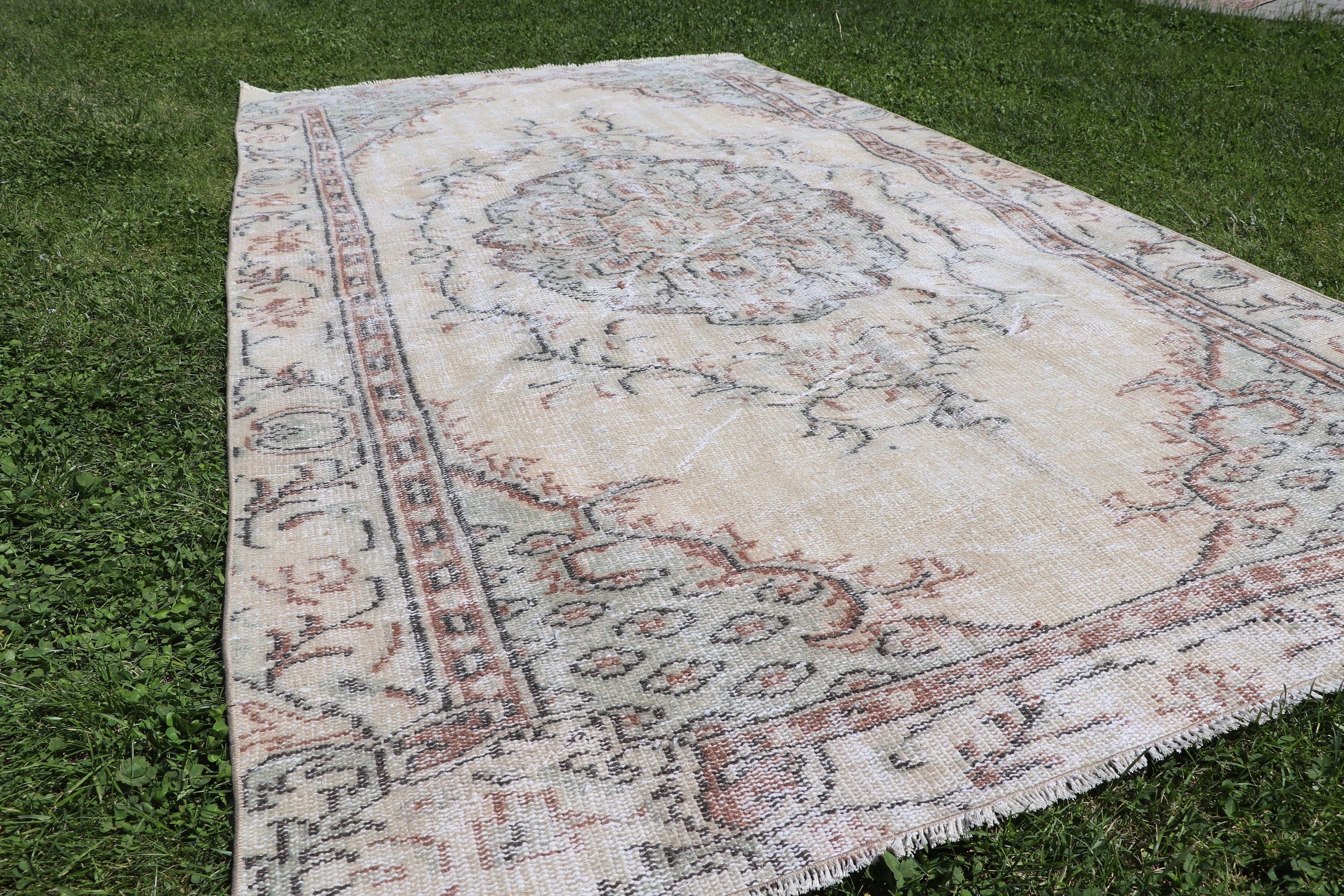 Vintage Halı, Bej Antika Halılar, Çocuk Halıları, Anadolu Halıları, Mutfak Halısı, Türk Halısı, El Yapımı Halılar, 4.6x8 ft Alan Halısı, Oushak Alan Halıları