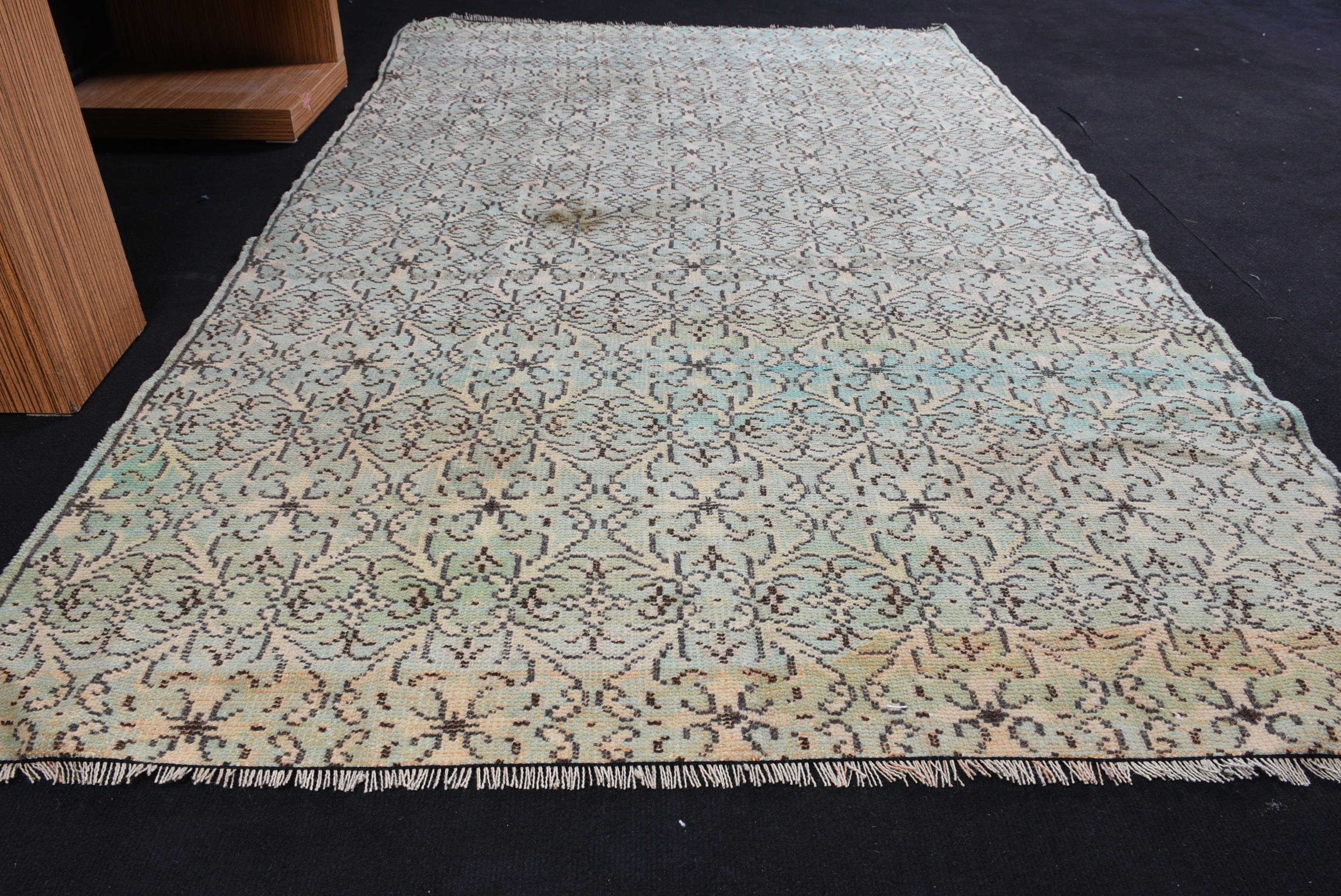 Living Room Rugs, Green  4.3x7.4 ft Area Rug, Anatolian Rug, Vintage Rug, Kitchen Rug, Rugs for Floor, Turkish Rug, Cool Rug