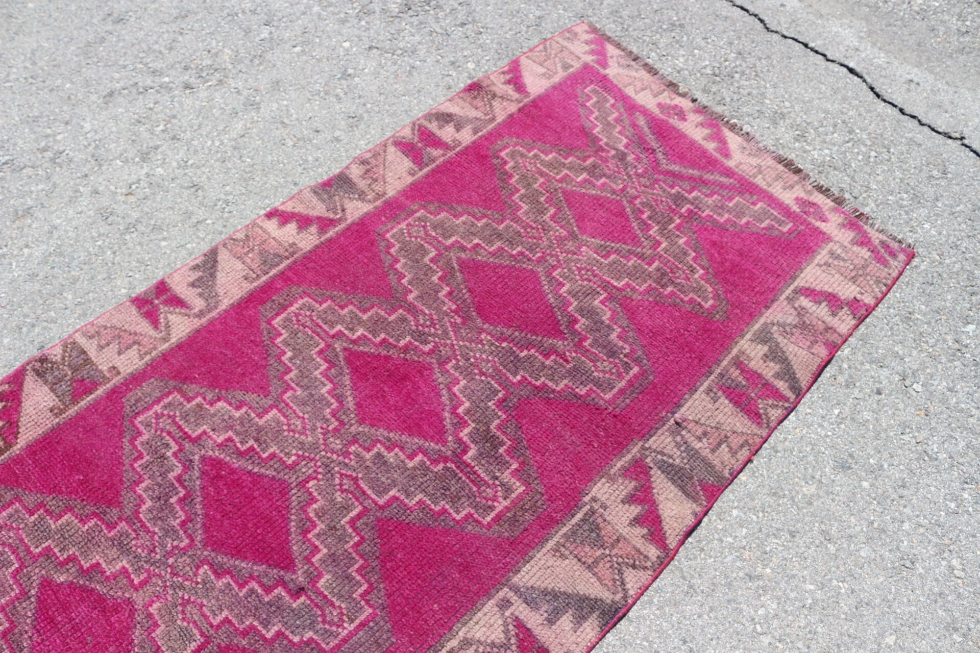 Turkish Rug, Stair Rug, Vintage Rugs, Corridor Rug, Pink Oushak Rug, Anatolian Rug, Rugs for Stair, Wool Rug, 3.1x10.6 ft Runner Rug