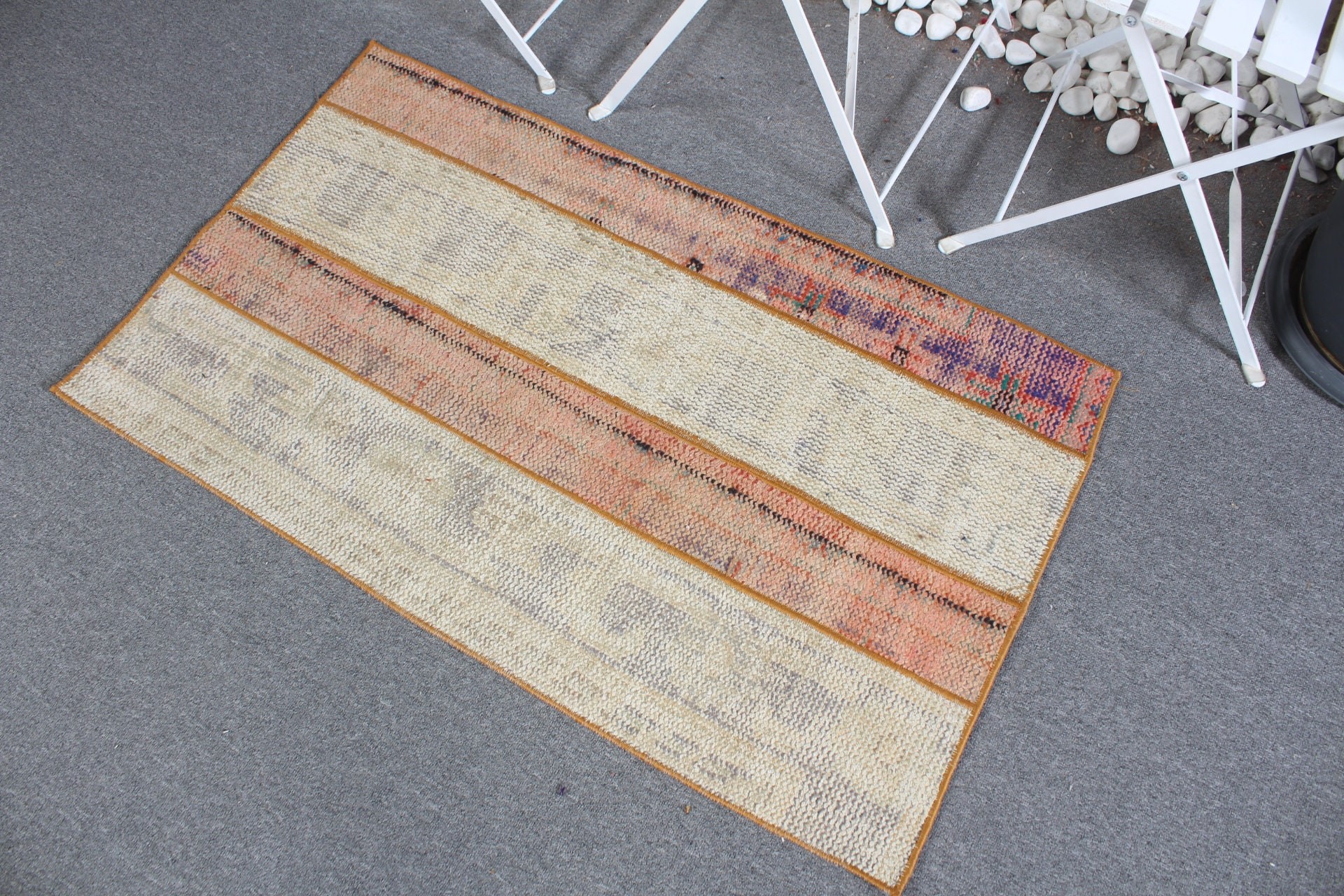 Bedroom Rug, Beige Bedroom Rug, 2.2x3.8 ft Small Rug, Vintage Rug, Door Mat Rug, Kitchen Rugs, Rugs for Kitchen, Antique Rug, Turkish Rug