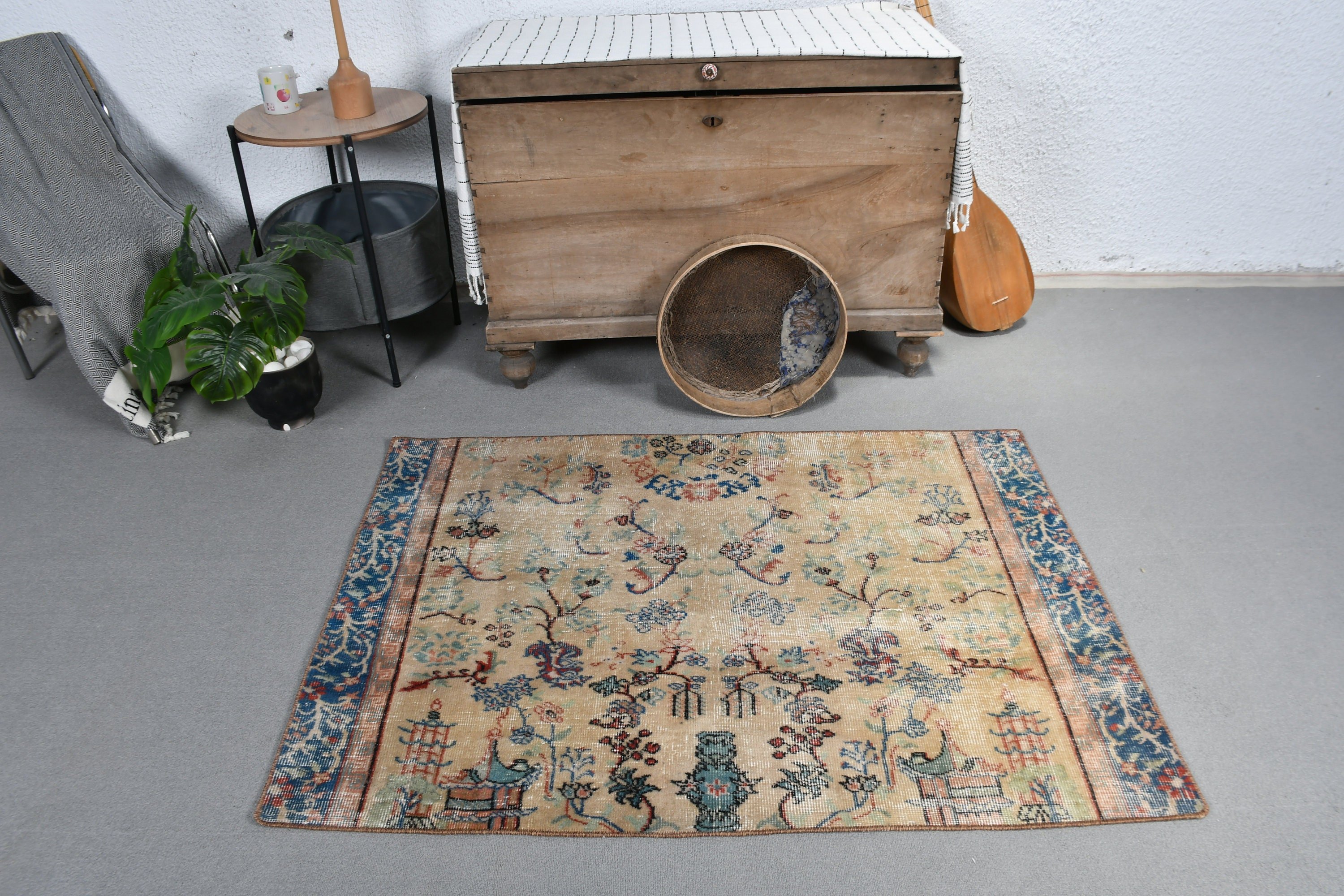 3.3x4.5 ft Küçük Halı, Mutfak Halıları, Türk Halısı, Duvara Asma Halılar, Fas Halısı, Vintage Halı, Kapı Paspas Halıları, Yeşil Fas Halısı