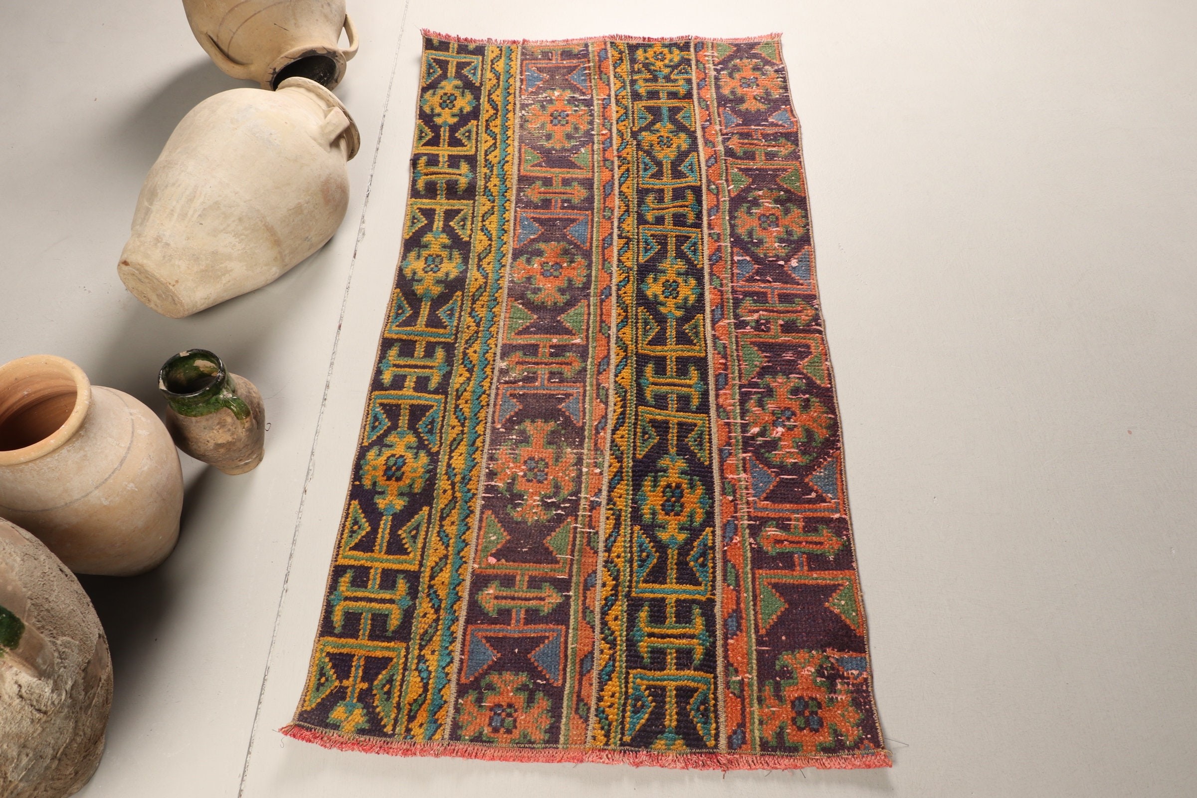 Vintage Rugs, Bronze Home Decor Rugs, 2.4x4.9 ft Small Rug, Entry Rugs, Cool Rug, Moroccan Rug, Rugs for Bath, Kitchen Rug, Turkish Rug