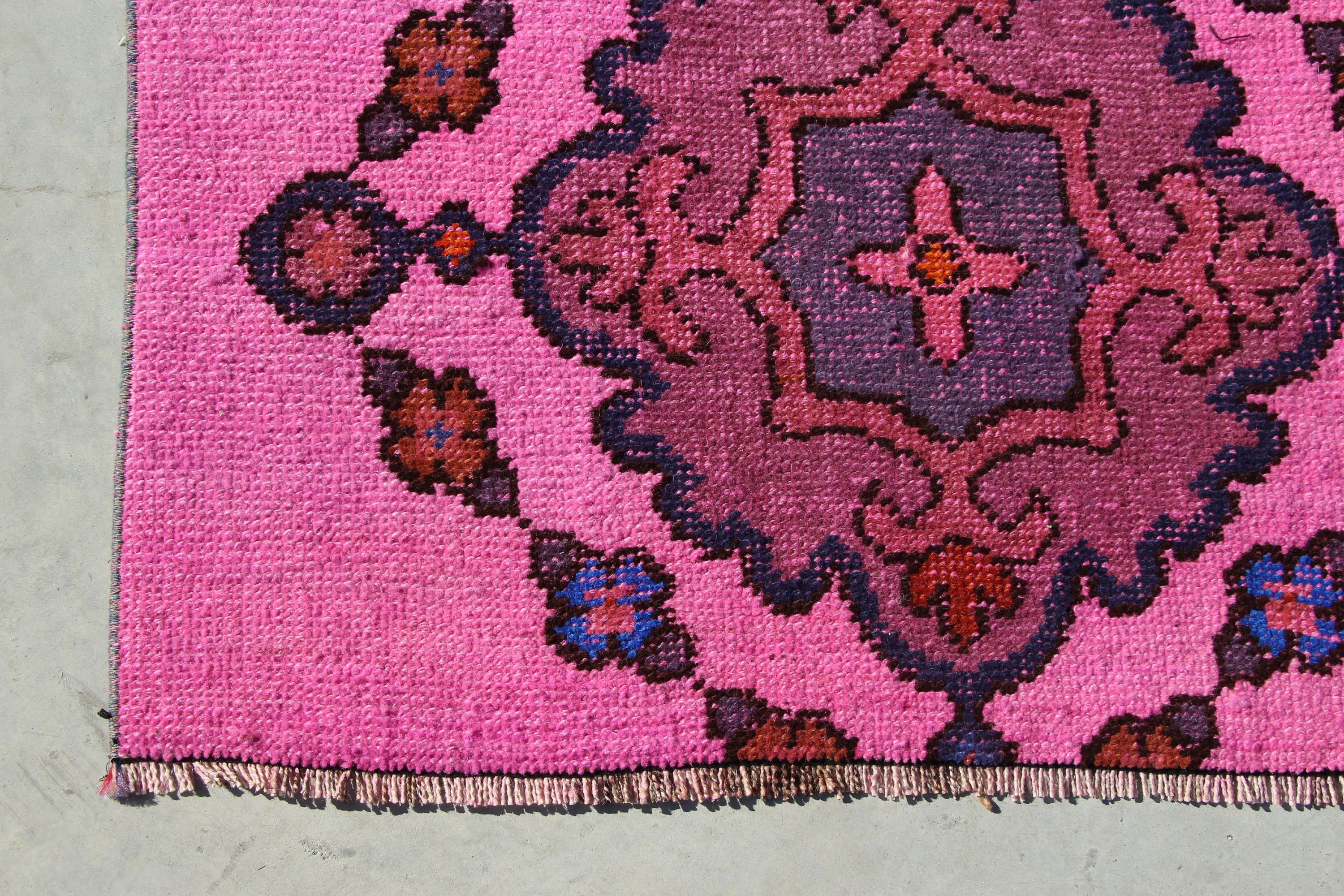 Bedroom Rug, Kitchen Rug, Turkish Rugs, Floor Rugs, Nursery Rug, 3x7.3 ft Accent Rugs, Vintage Rug, Pink Moroccan Rugs, Rugs for Bedroom