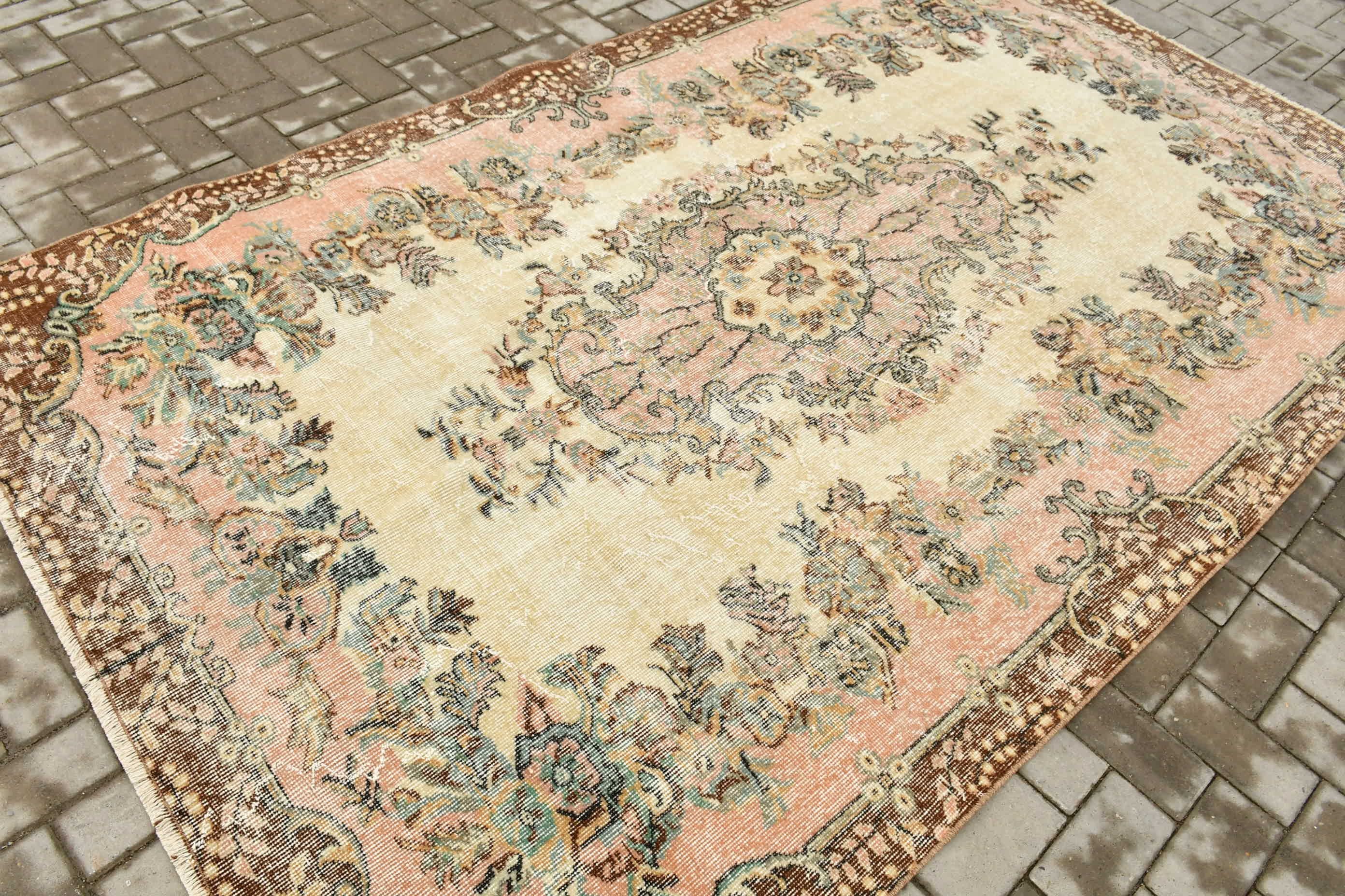 Oriental Rug, Bedroom Rugs, Vintage Rugs, Salon Rugs, Kitchen Rug, Brown  5.5x8.8 ft Large Rug, Turkish Rugs, Bohemian Rugs