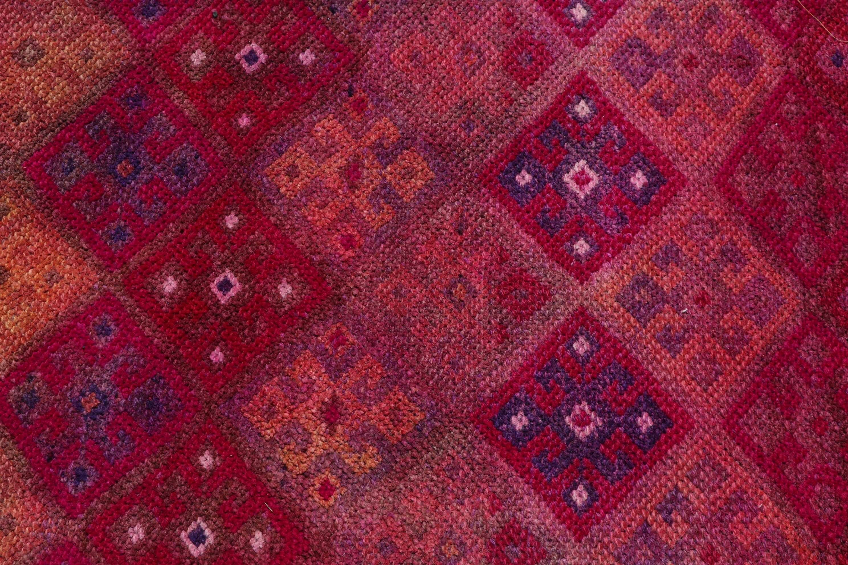 Pink Cool Rug, Turkish Rugs, Vintage Rug, 2.7x11.9 ft Runner Rug, Bohemian Rug, Rugs for Kitchen, Moroccan Rugs, Stair Rug, Anatolian Rug
