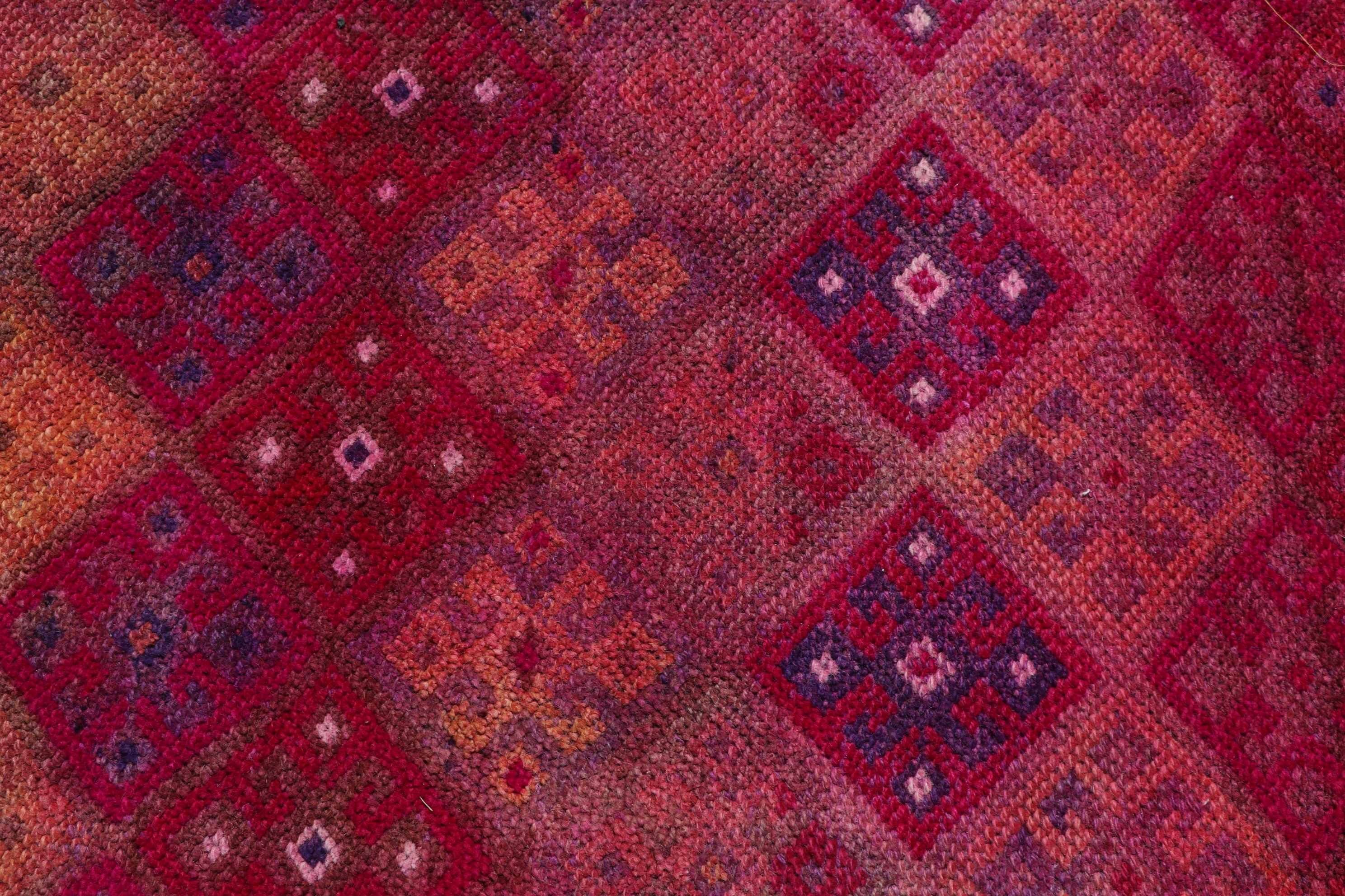 Pembe Havalı Halı, Türk Halıları, Vintage Halı, 2,7x11,9 ft Runner Halısı, Bohem Halısı, Mutfak Halıları, Fas Halıları, Merdiven Halısı, Anadolu Halısı