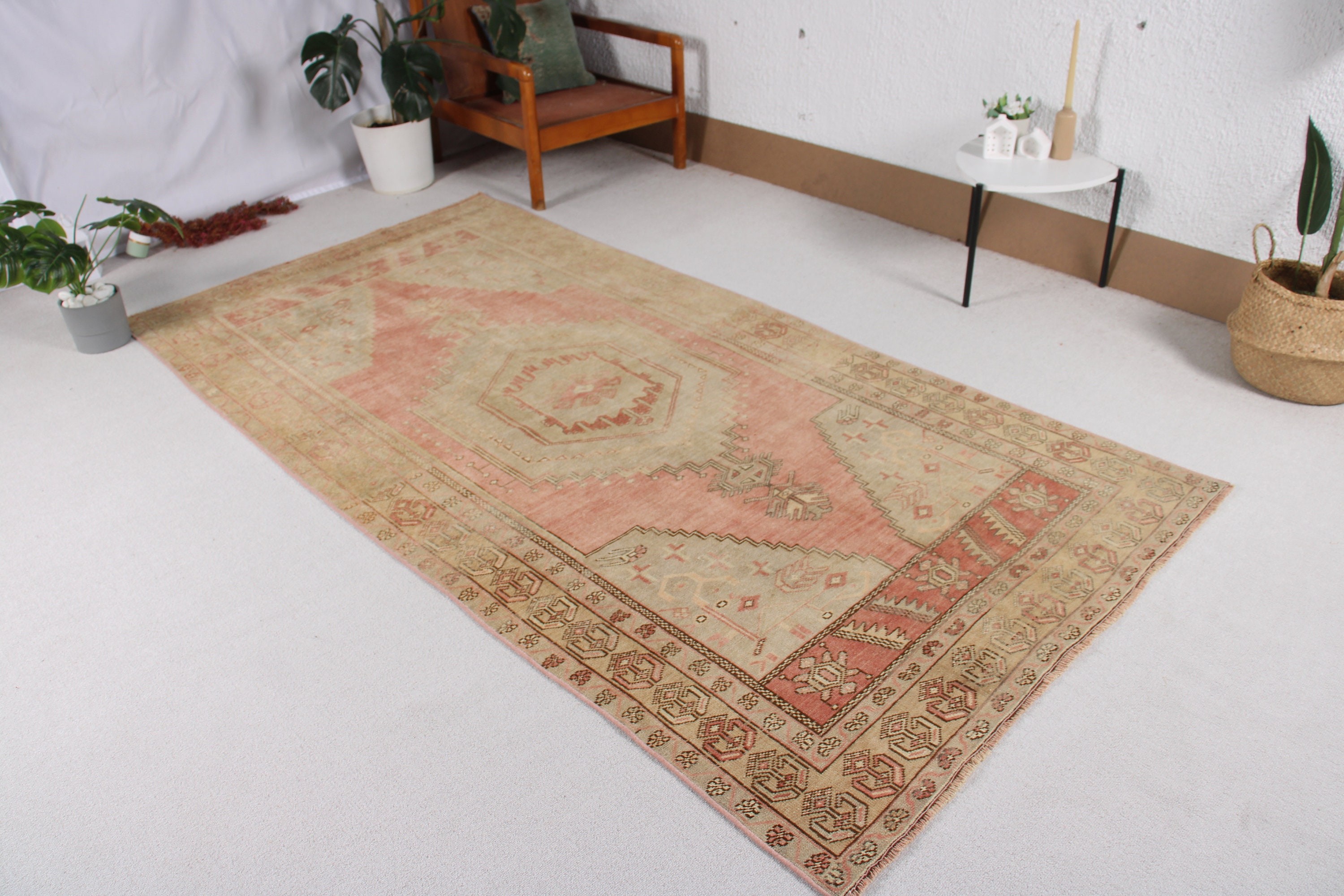 Floor Rugs, Turkish Rugs, 4.5x8.7 ft Area Rug, Office Rug, Vintage Rug, Cool Rug, Rugs for Vintage Area, Red Wool Rugs, Anatolian Rug