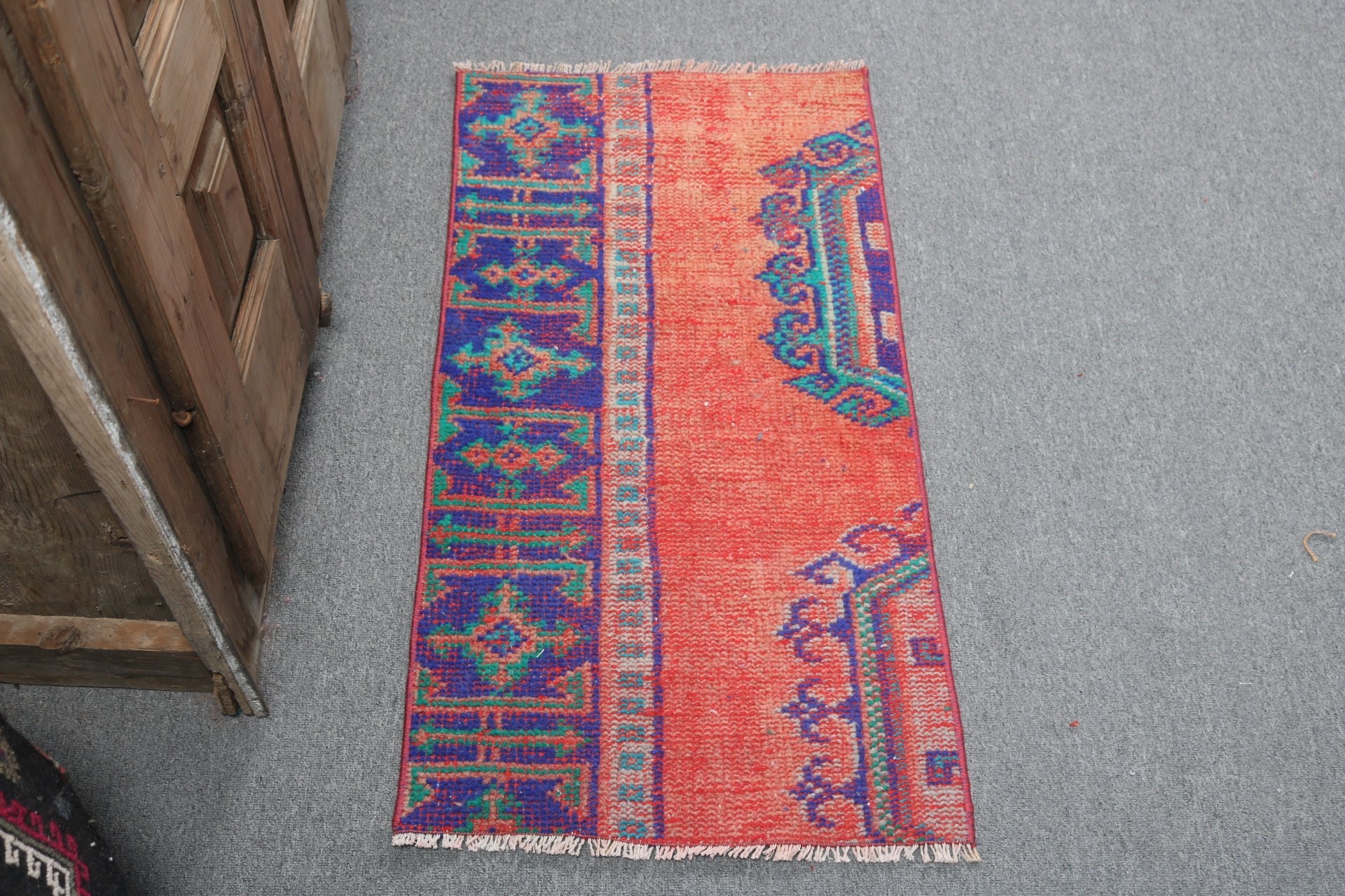 Rugs for Bath, Car Mat Rugs, Vintage Rugs, Turkish Rug, 1.6x3.1 ft Small Rugs, Oriental Rugs, Nursery Rug, Antique Rug, Red Wool Rugs