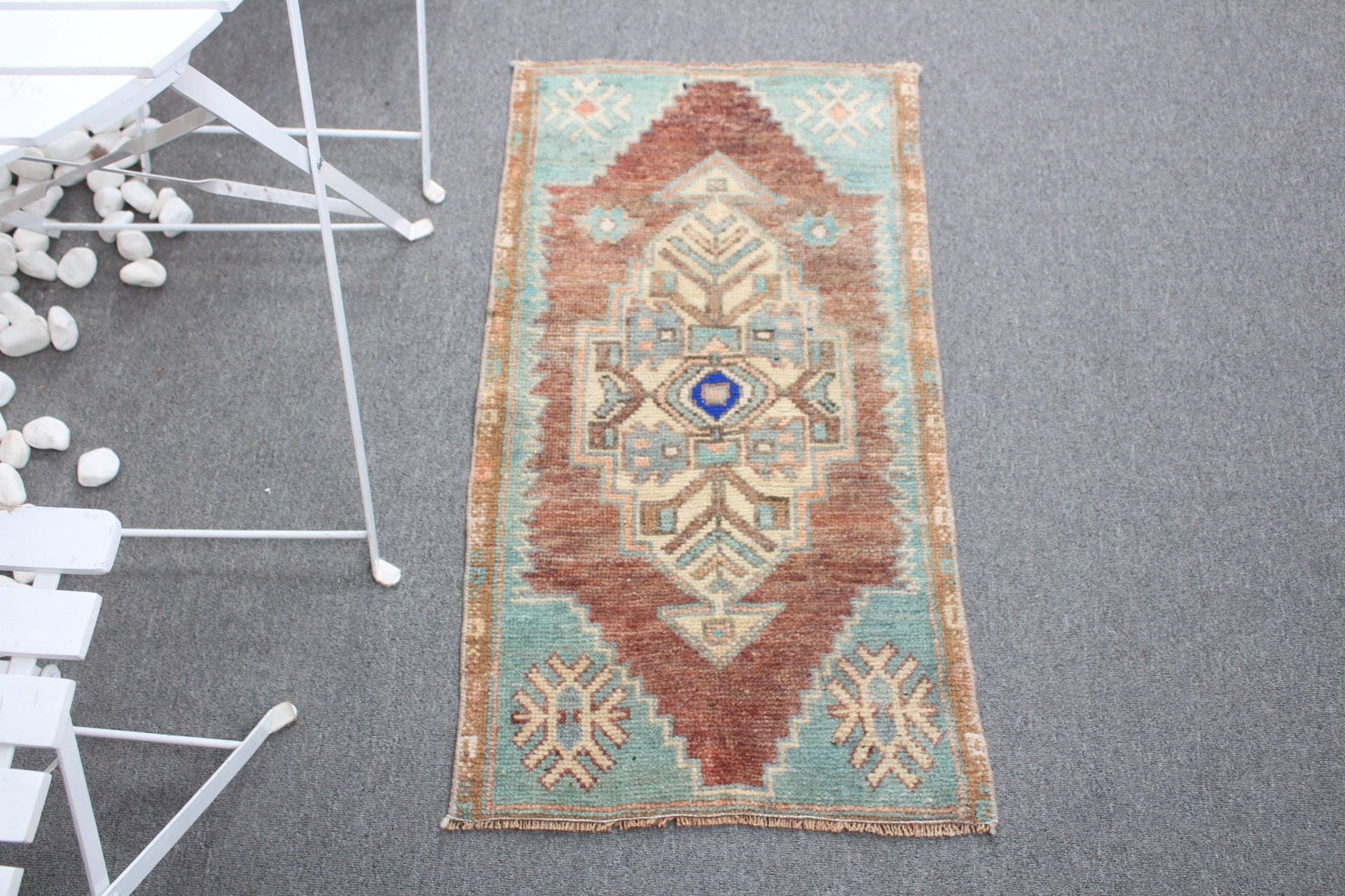 Rugs for Bedroom, Oushak Rug, Vintage Rug, Door Mat Rugs, Entry Rugs, Turkish Rug, Green Cool Rugs, 1.7x3.1 ft Small Rug