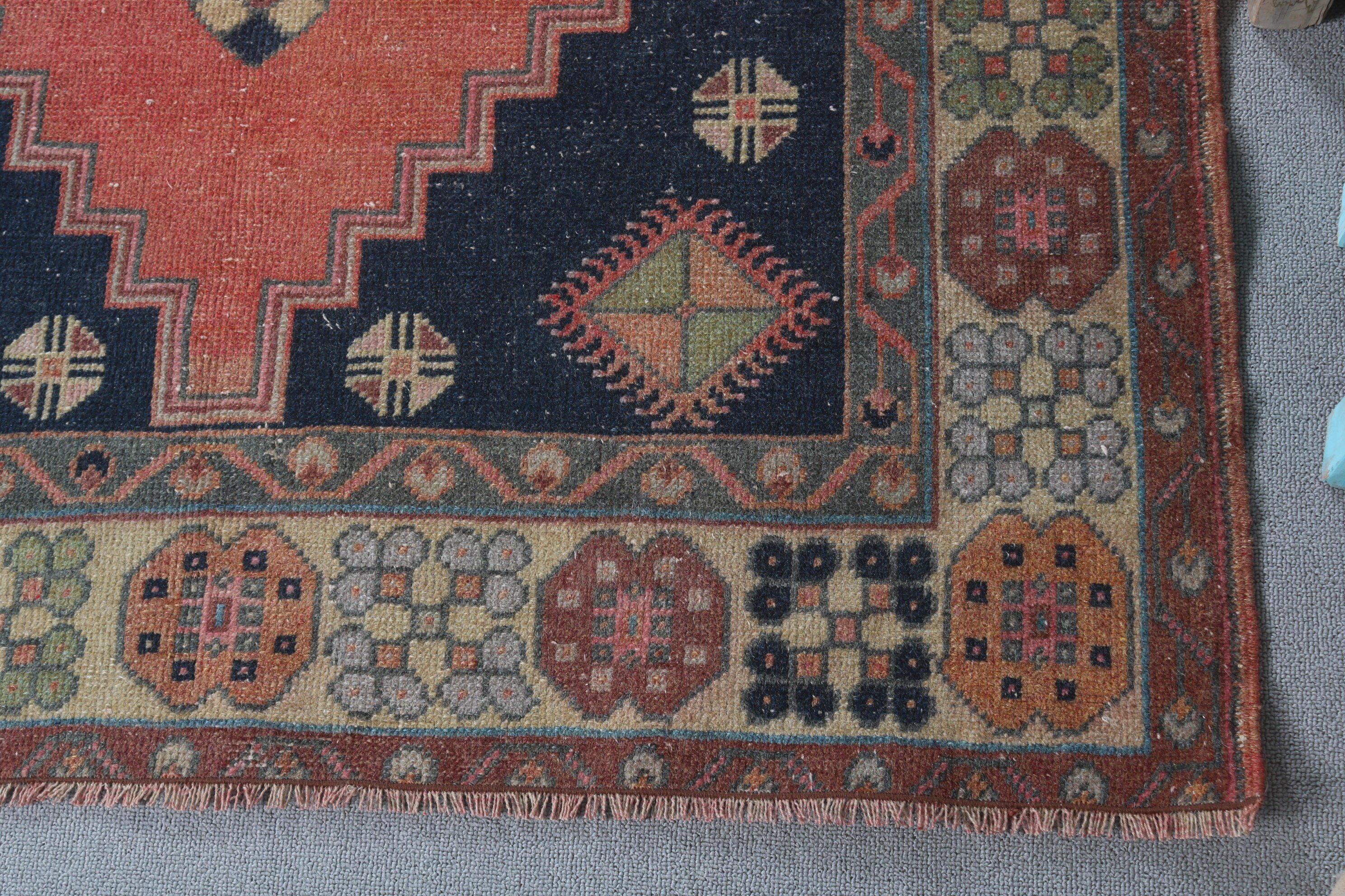 Vintage Rug, Floor Rug, Rugs for Living Room, Turkish Rug, 3.8x7.2 ft Area Rugs, Red Moroccan Rug, Turkey Rug, Antique Rugs, Bedroom Rug