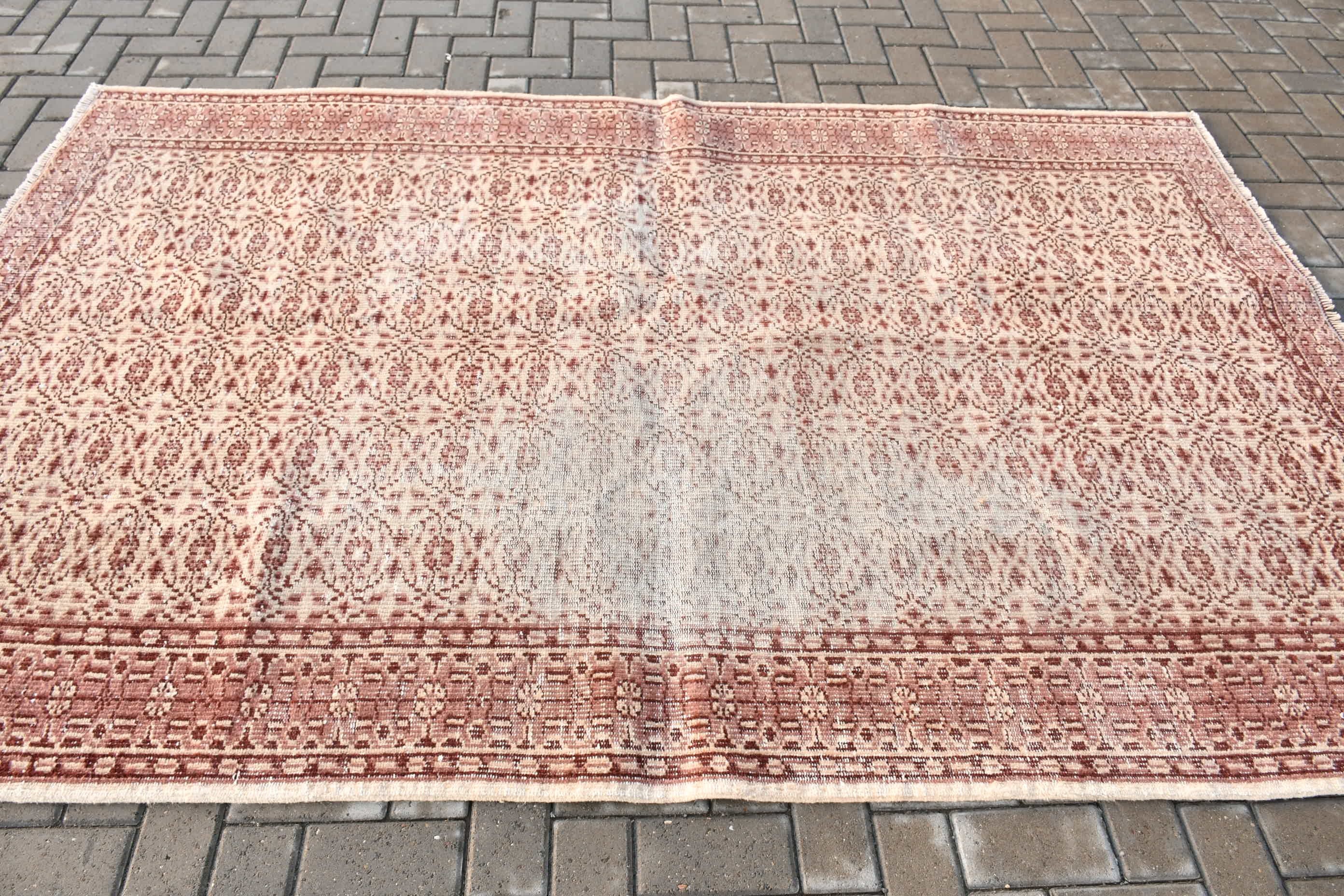 Moroccan Rugs, Handwoven Rug, Cool Rug, Vintage Rug, Brown Bedroom Rug, Dining Room Rugs, 5.6x8.7 ft Large Rug, Turkish Rug, Rugs for Salon