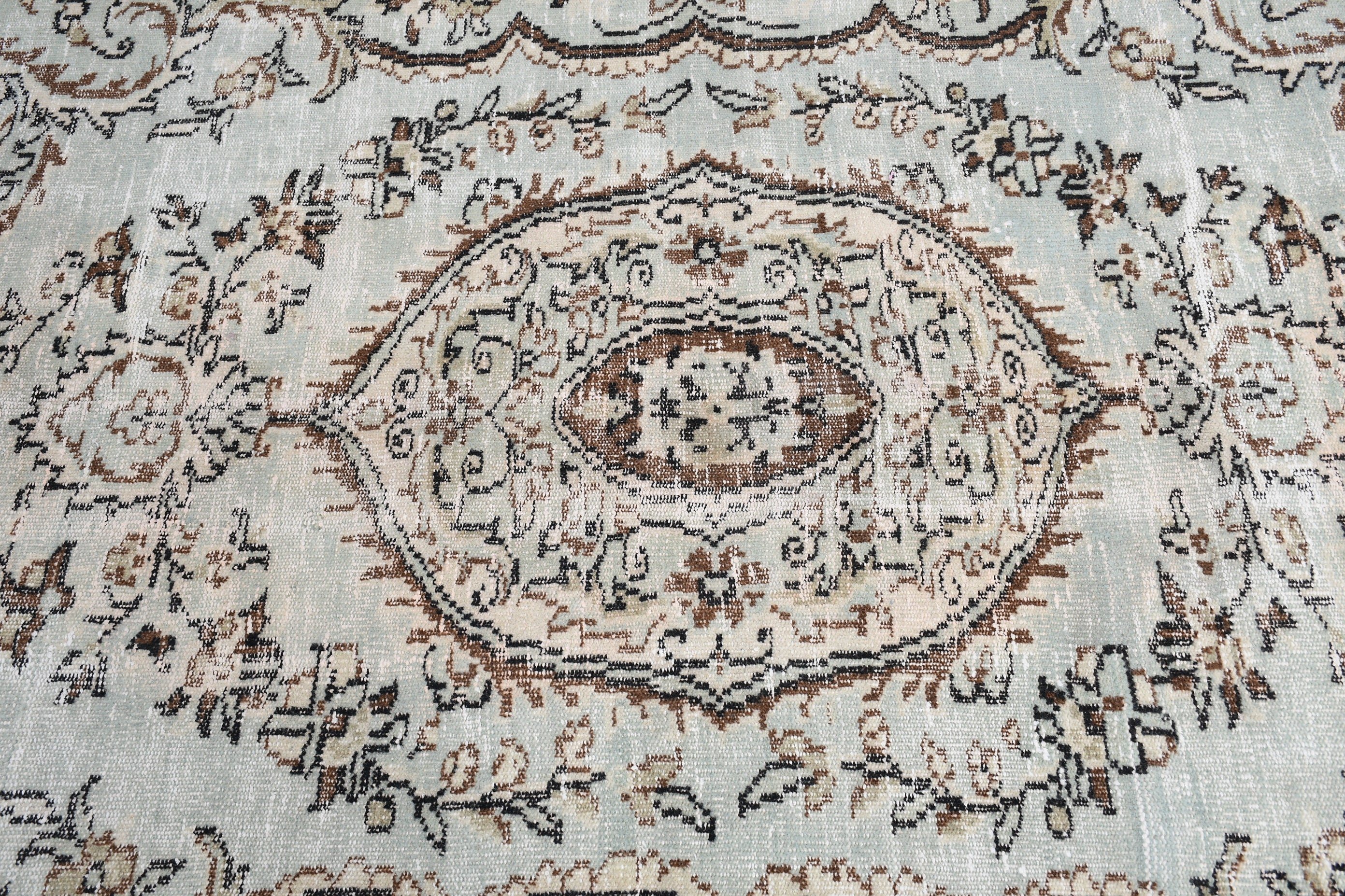 Oturma Odası Halısı, Yeşil Soğuk Halı, Parlak Halı, Yemek Odası Halıları, Vintage Halılar, Antika Halı, 5.6x8.4 ft Büyük Halı, Türk Halısı