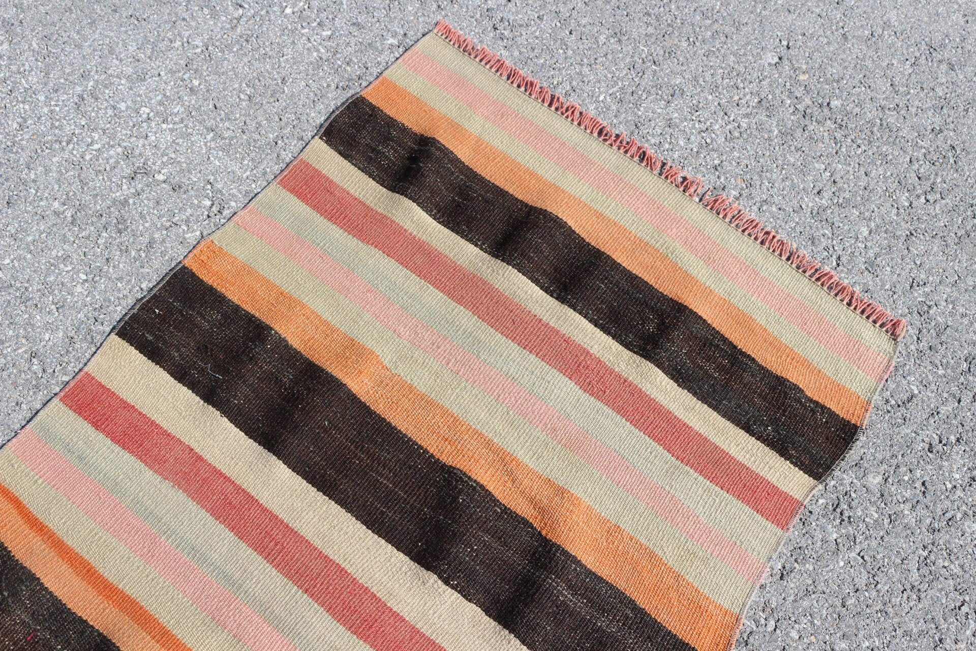 Soluk Halı, Antika Halı, Vintage Halılar, 2.5x5 ft Küçük Halı, Anadolu Halısı, Türk Halısı, Duvara Asılı Halı, Turuncu Soğuk Halı, Banyo Halısı, Kilim