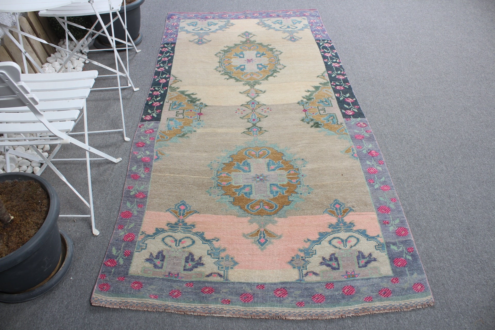 Vintage Rug, Art Rug, Oushak Rugs, Nursery Rug, Oriental Rugs, 4.9x7.8 ft Area Rugs, Rugs for Kitchen, Gray Bedroom Rug, Turkish Rug