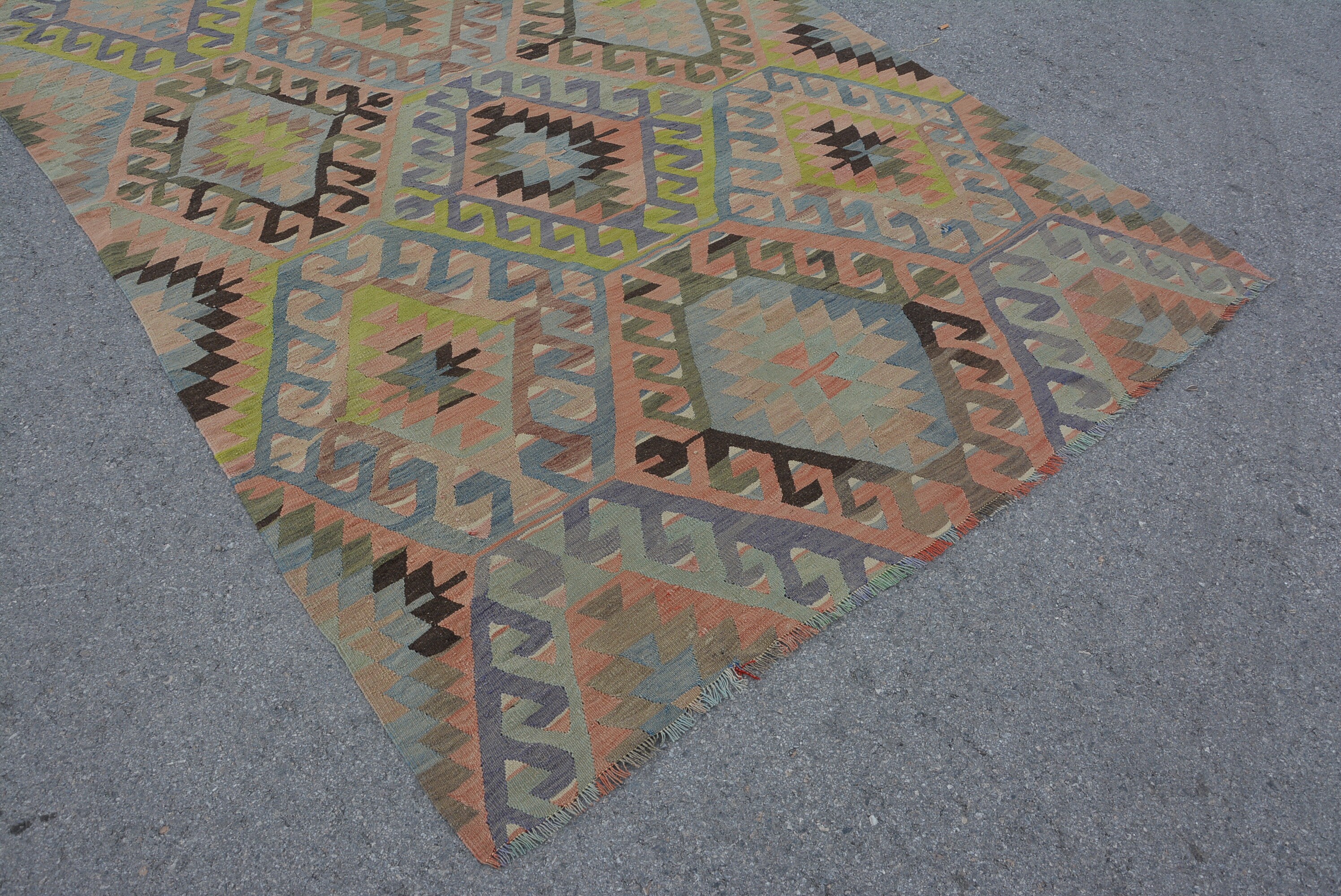 Living Room Rug, Turkish Rug, 5.9x10.2 ft Large Rug, Vintage Rugs, Kitchen Rug, Rugs for Dining Room, Kilim, Salon Rug, Bedroom Rug