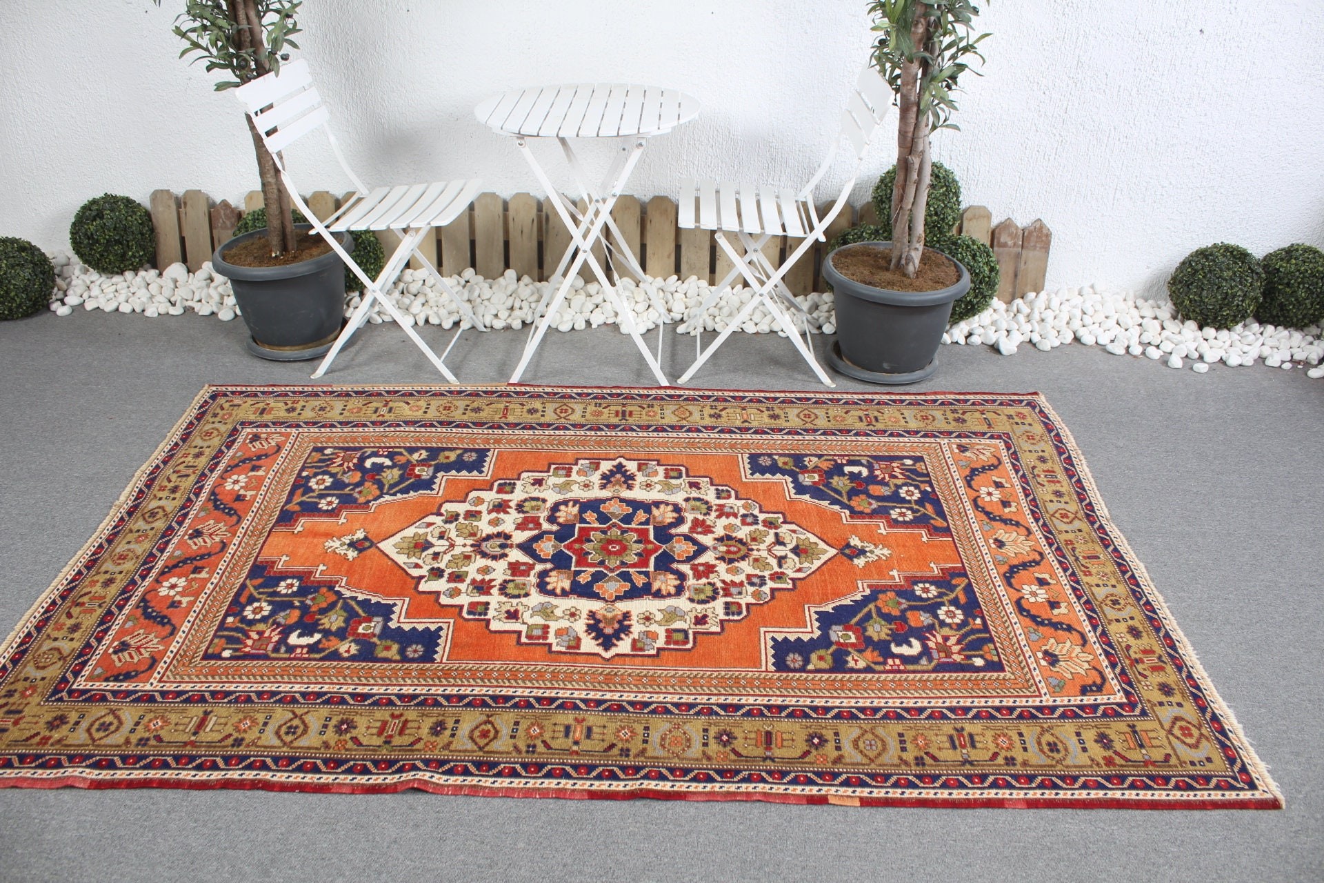 Ev Dekorasyonu Halıları, Vintage Halılar, Antika Halılar, Çocuk Halısı, Yemek Odası Halıları, 4.9x7.6 ft Alan Halısı, Türk Halıları, Turuncu Anadolu Halısı