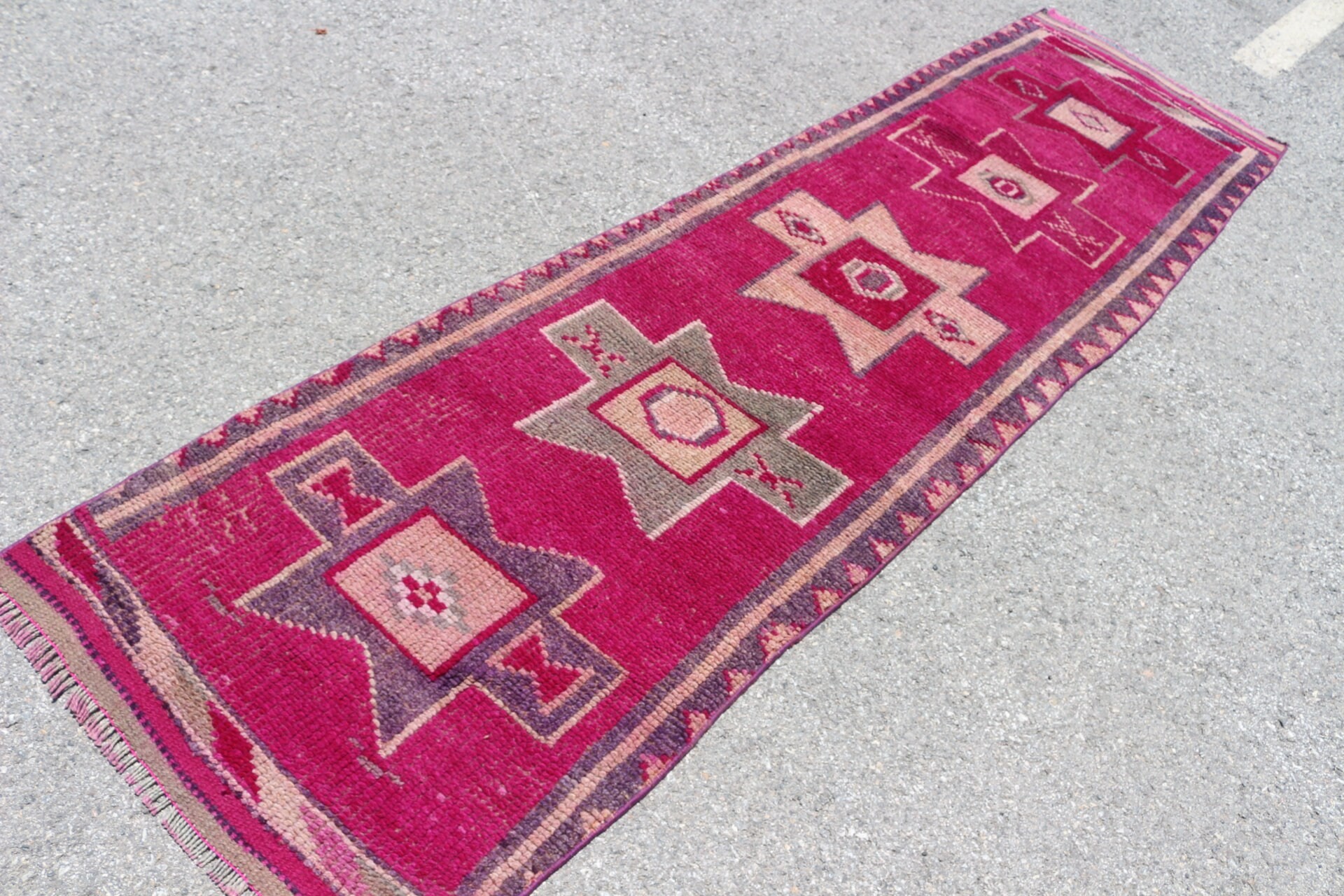 Stair Rug, 2.7x9.5 ft Runner Rugs, Vintage Rugs, Kitchen Rugs, Art Rugs, Turkish Rug, Antique Rugs, Home Decor Rugs, Pink Antique Rug