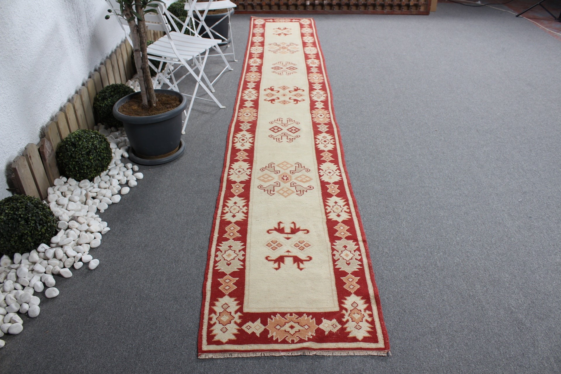 Bej Fas Halısı, Mutfak Halıları, Türk Halısı, Merdiven Halısı, Eski Halılar, 2,2x13,9 ft Runner Halısı, Yatak Odası Halıları, Vintage Halı, Oryantal Halı