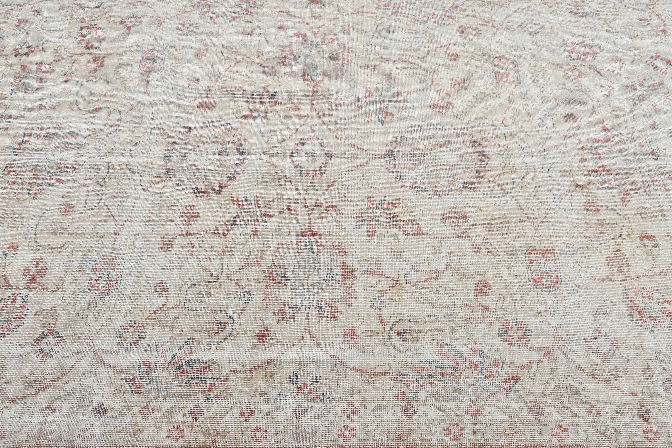 Oturma Odası Halıları, Bej Yer Halıları, Yemek Odası Halısı, 5,9x9,4 ft Büyük Halı, Yer Halısı, Salon Halıları, Vintage Halı, Türk Halısı, Havalı Halılar