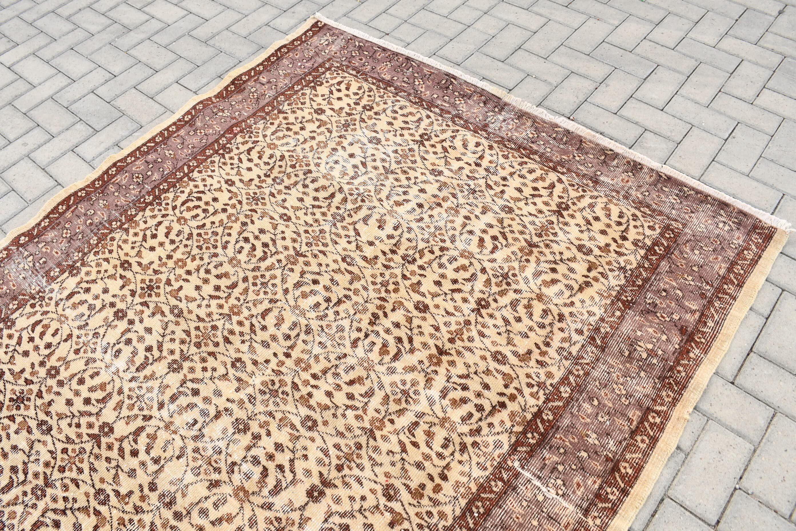 Bedroom Rug, Rugs for Bedroom, Home Decor Rug, Vintage Rug, Wool Rugs, 5.5x8.3 ft Large Rugs, Beige Oushak Rug, Turkish Rug, Salon Rug