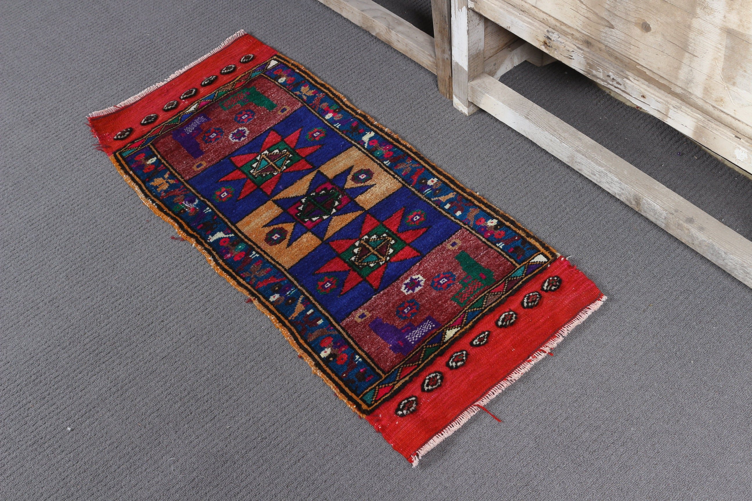 Cool Rug, Rugs for Kitchen, Kitchen Rugs, 1.5x3.3 ft Small Rug, Vintage Rug, Turkish Rugs, Red Cool Rug, Small Area Rug Rugs, Bedroom Rug