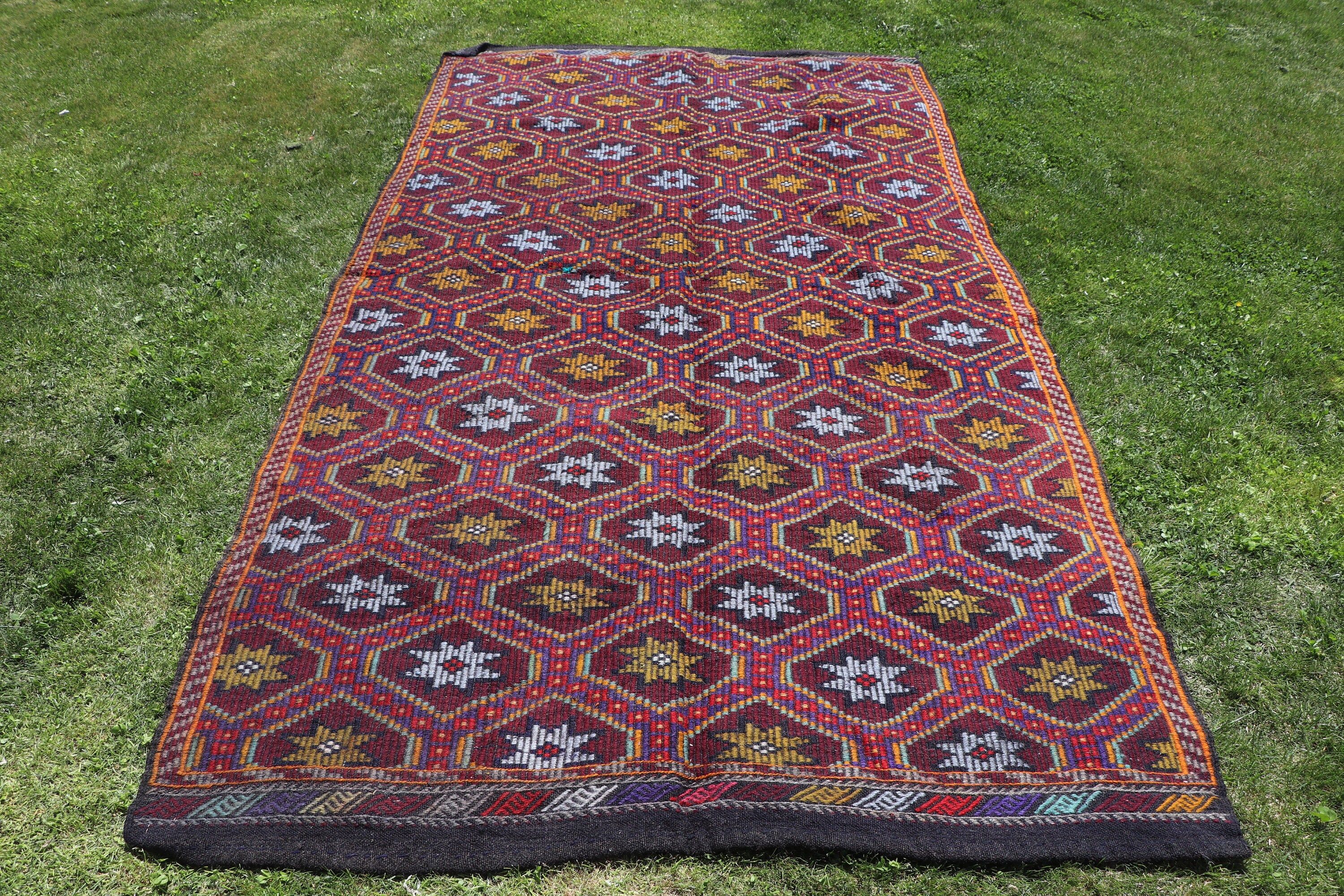 4.9x8.9 ft Büyük Halılar, Oturma Odası Halısı, Nötr Halı, Türk Halıları, Vintage Halılar, Geometrik Halılar, Kahverengi Mutfak Halıları, Sanatsal Halılar, Kilim