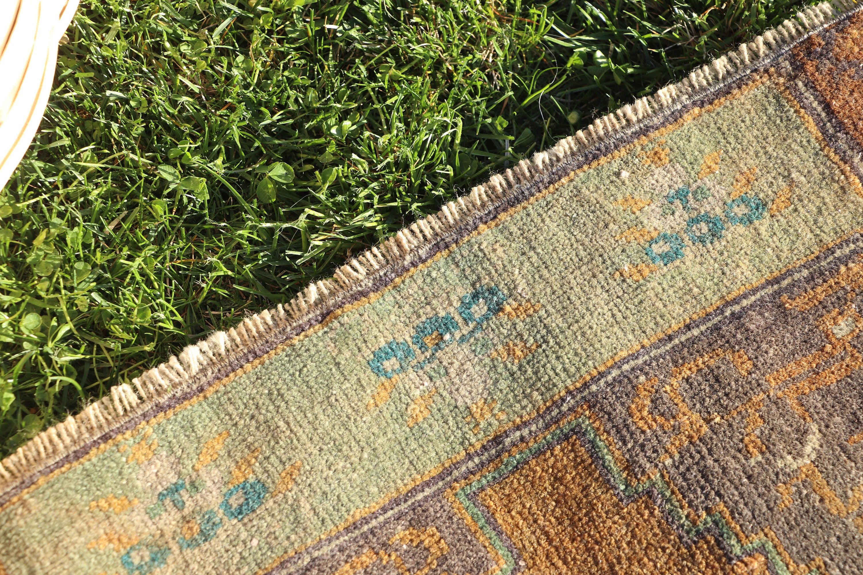 Vintage Rugs, Floor Rugs, Small Boho Rug, Turkish Rugs, Oushak Rugs, 1.5x3.3 ft Small Rugs, Bath Rugs, Yellow Flatweave Rug, Handwoven Rug