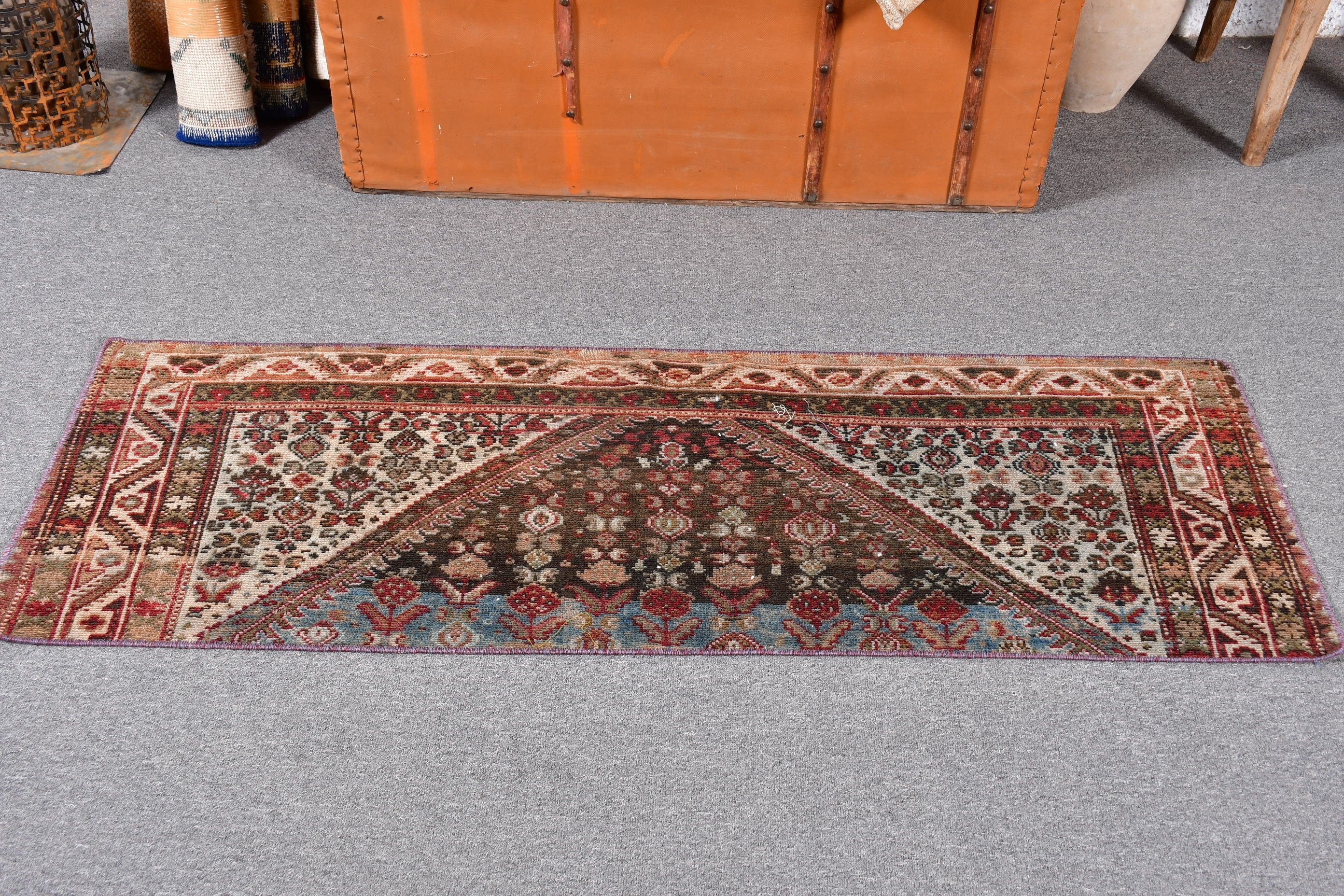 Home Decor Rugs, Luxury Rugs, Aztec Rug, Entry Rug, Vintage Rug, Nursery Rug, Turkish Rugs, Brown Statement Rug, 1.6x4.6 ft Small Rug