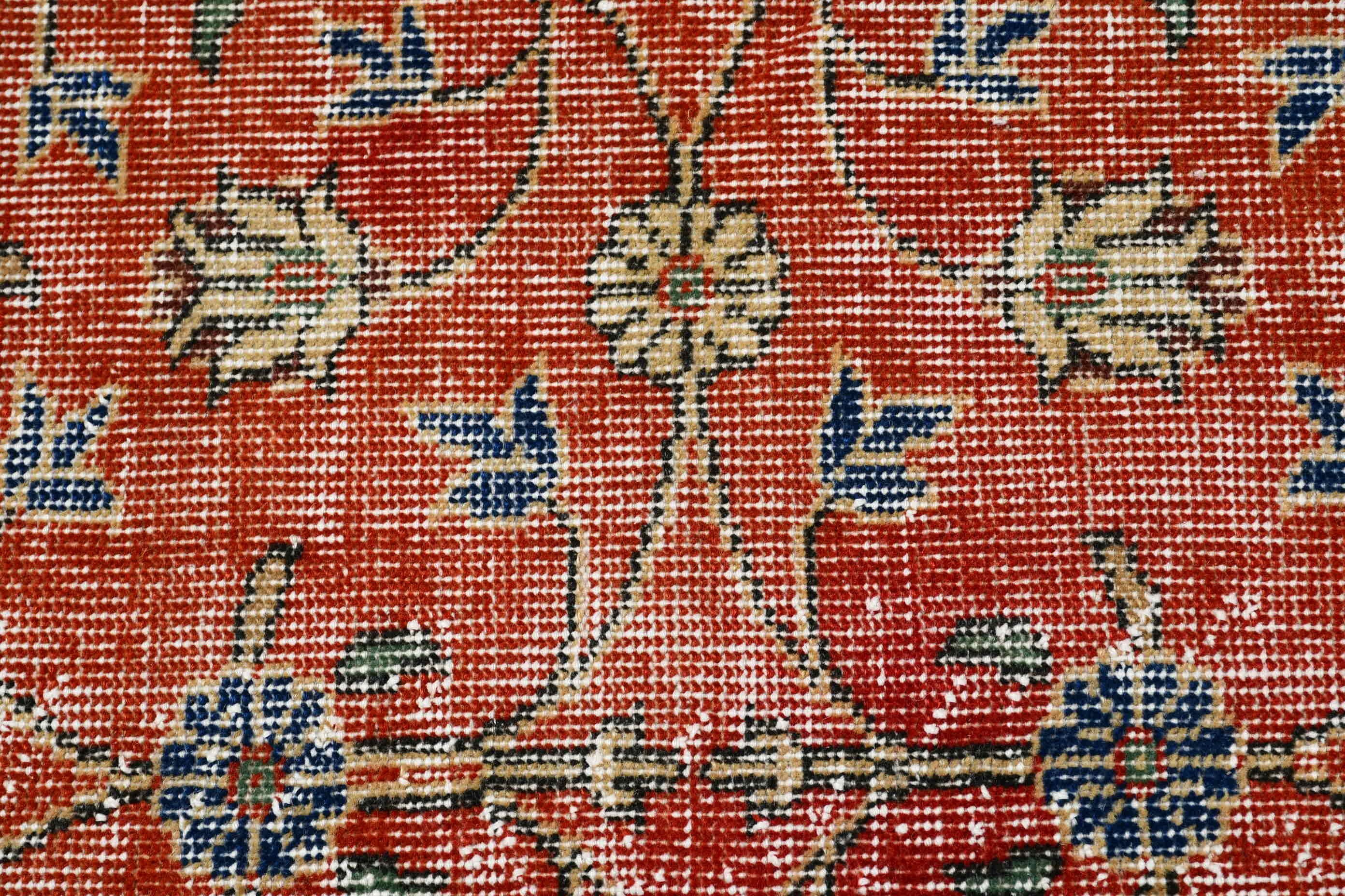 Çocuk Odası Halıları, Kırmızı Oryantal Halı, 2,8x6,2 ft Vurgulu Halılar, Yatak Odası Halısı, Vintage Halı, Çocuk Odası Halıları, Türk Halısı, Yün Halı, Havalı Halı