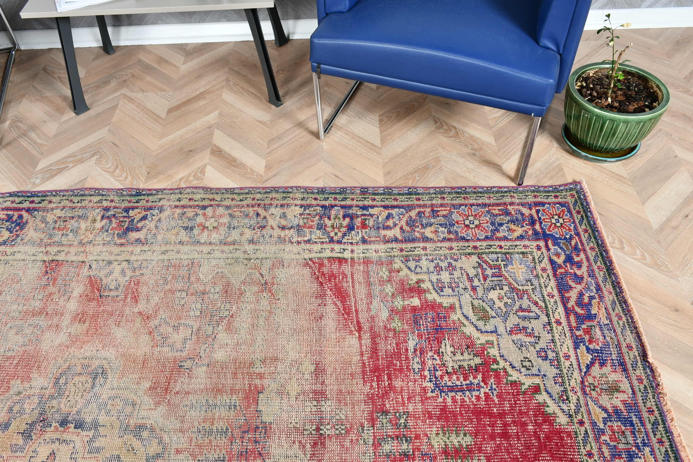 Vintage Rug, Bedroom Rug, Living Room Rug, Turkish Rug, Home Decor Rug, Rugs for Living Room, Red Anatolian Rugs, 6.3x8.8 ft Large Rug
