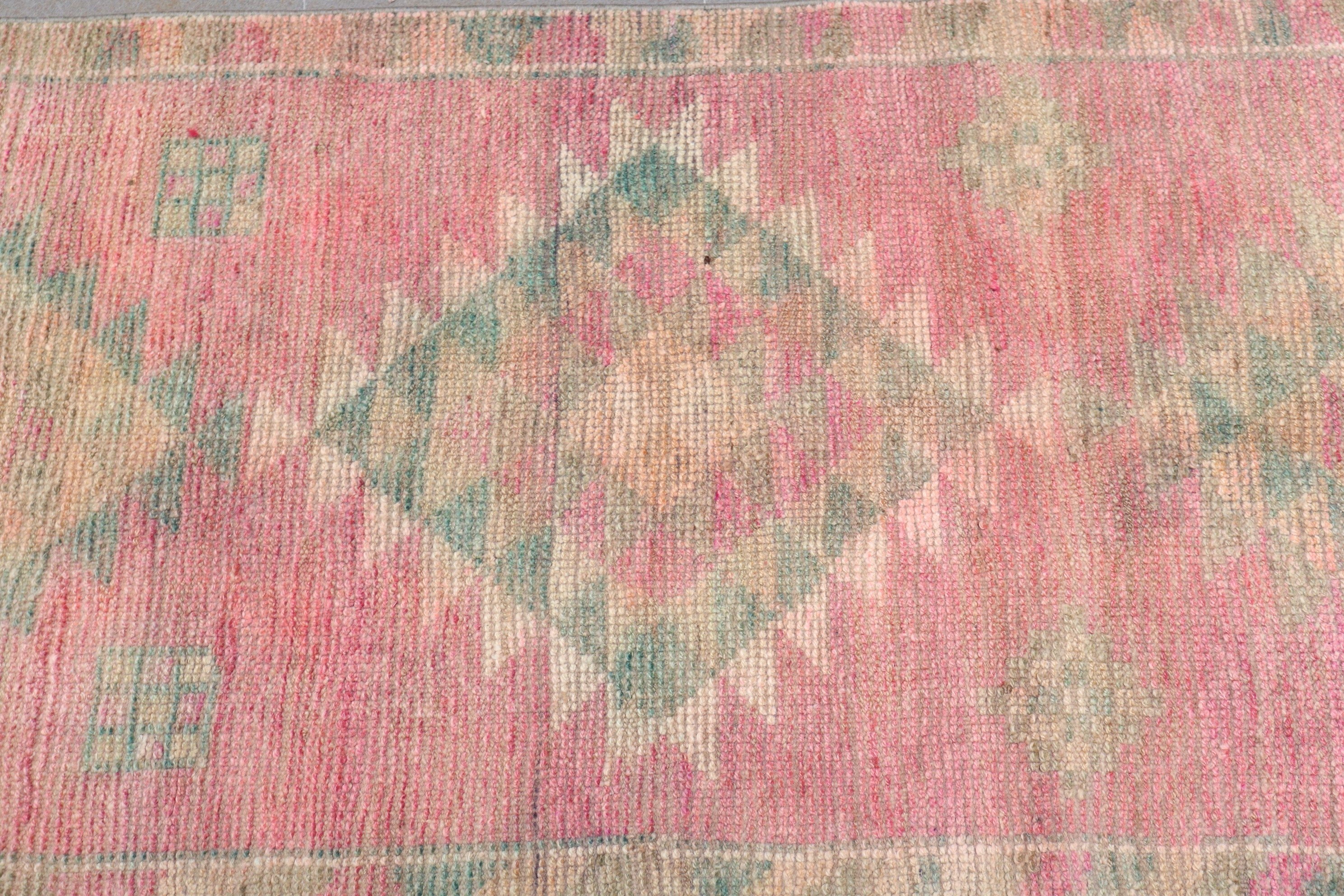 Orange  2.8x10.5 ft Runner Rug, Oriental Rug, Vintage Rug, Corridor Rug, Stair Rug, Abstract Rugs, Turkish Rug, Kitchen Rug