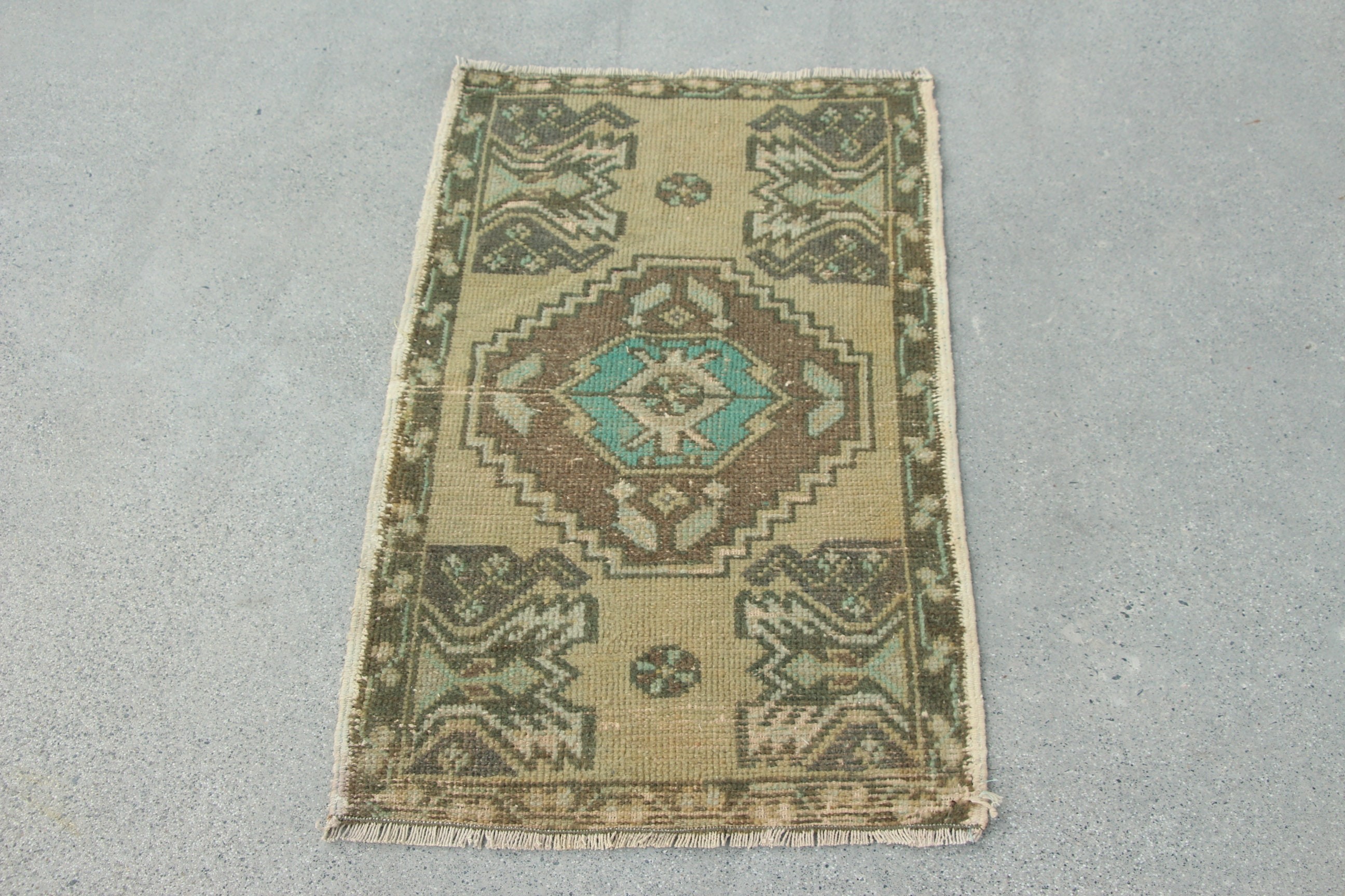 Wall Hanging Rugs, Oriental Rug, Turkish Rug, Neutral Rug, 1.6x2.8 ft Small Rugs, Green Bedroom Rug, Rugs for Kitchen, Vintage Rug