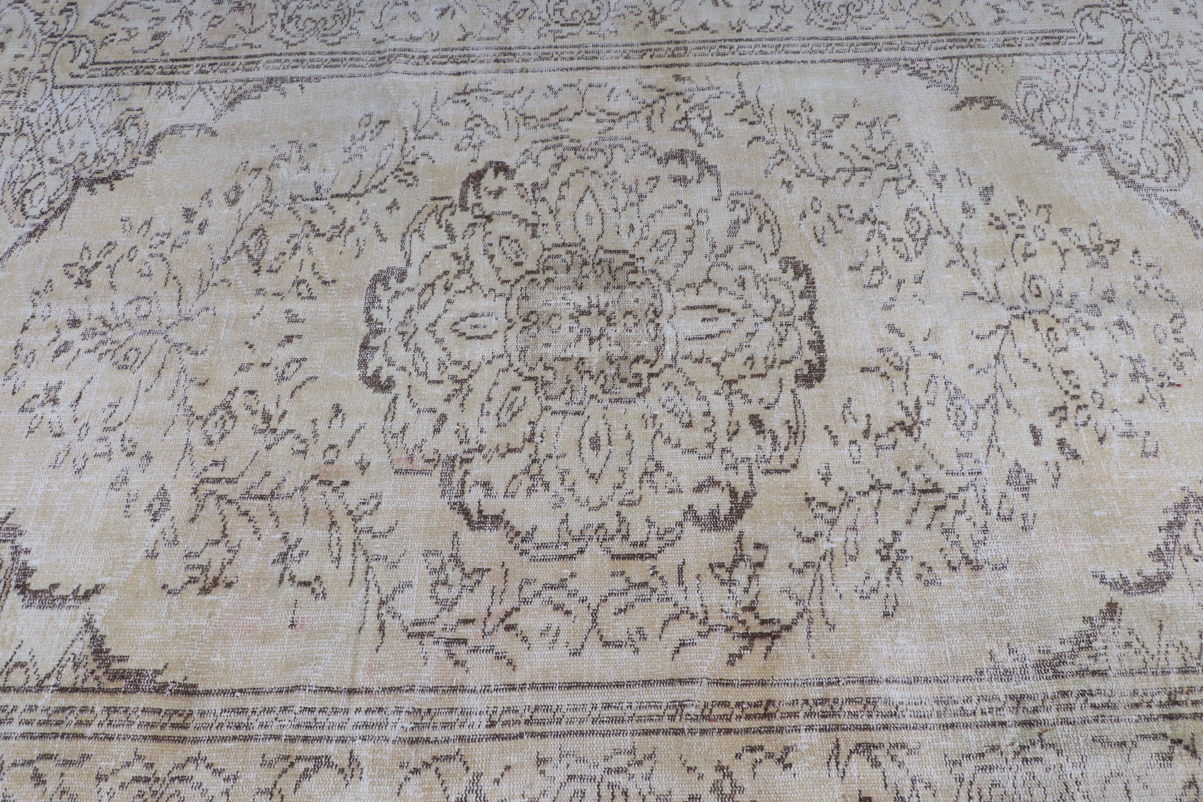 Havalı Halı, Oturma Odası Halıları, Anadolu Halısı, Vintage Halı, Türk Halısı, Bej Anadolu Halısı, Yemek Odası Halısı, 5.1x7.9 ft Büyük Halı, Sessiz Halı