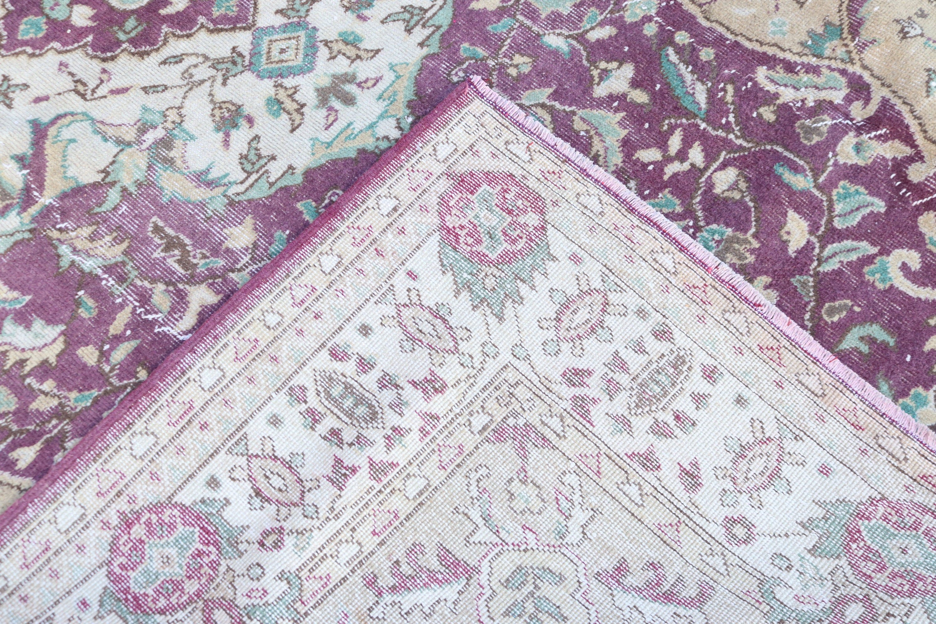 Turkish Rug, Vintage Rugs, Bedroom Rugs, Home Decor Rugs, Flatweave Rug, 6.6x10 ft Large Rugs, Purple Flatweave Rug, Living Room Rugs