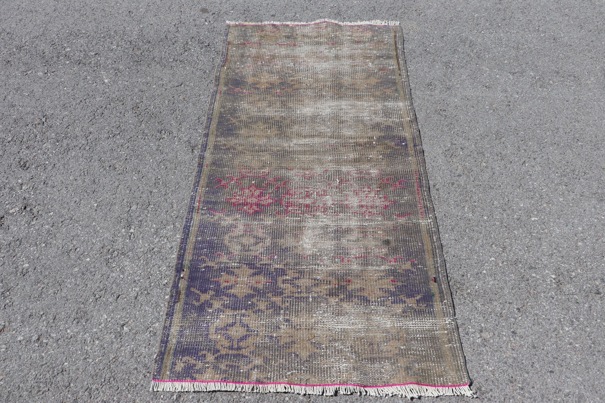 Vintage Rug, Turkish Rugs, Rugs for Kitchen, Cool Rugs, Bedroom Rug, Purple Anatolian Rugs, Kitchen Rug, 2.5x5 ft Small Rugs