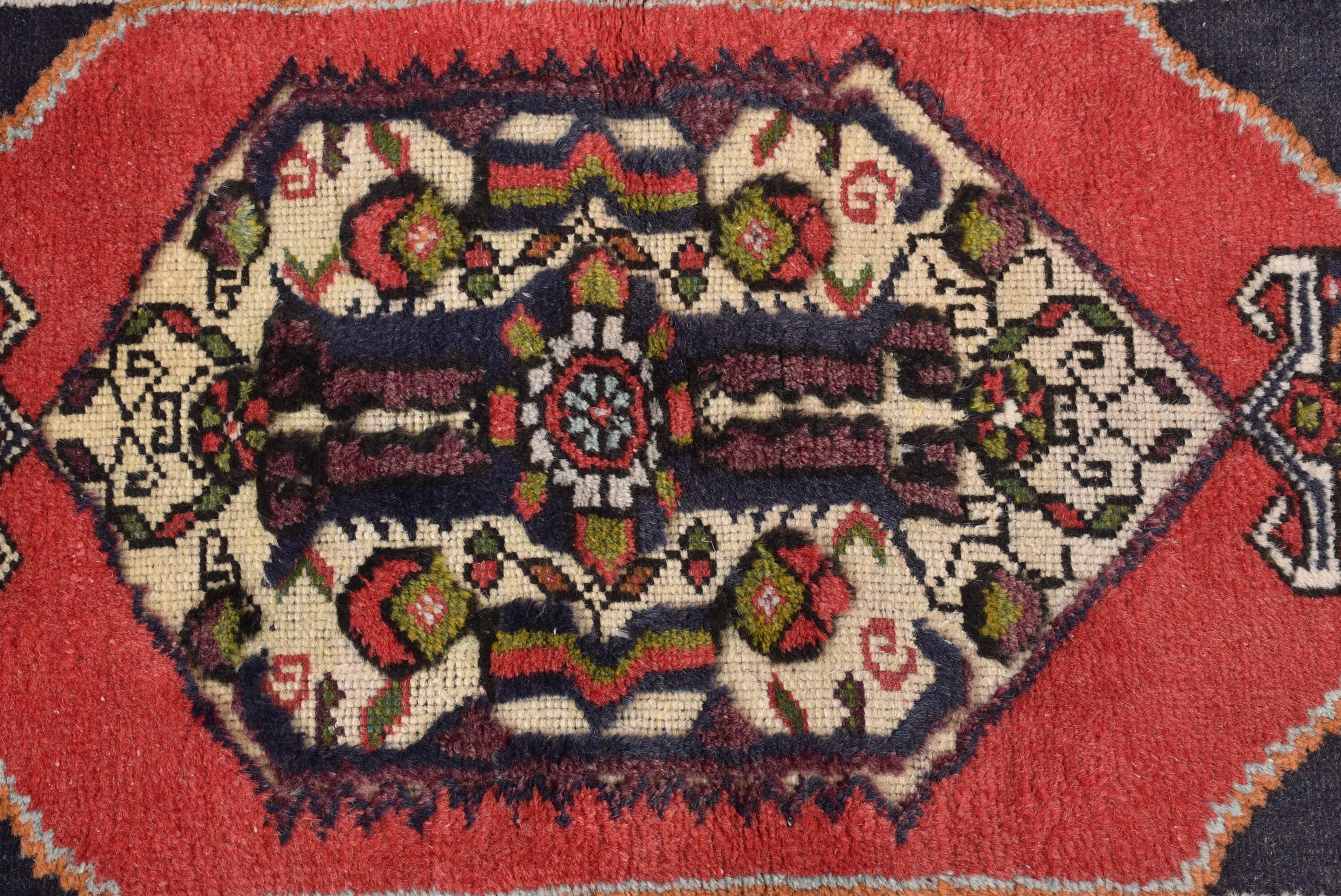 Mavi Nötr Halı, Araba Paspas Halıları, Modern Halı, Vintage Halı, 1.8x3.5 ft Küçük Halı, Türk Halısı, Yatak Odası Halıları, Küçük Alan Halıları, Oushak Halısı