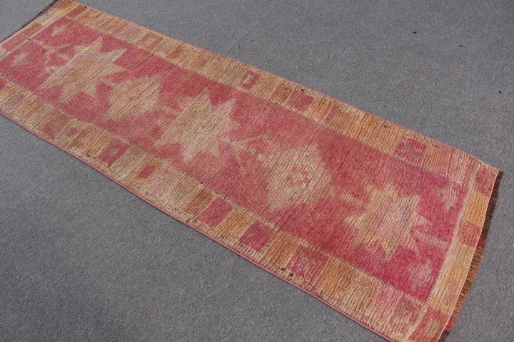 Koridor Halıları, Türk Halısı, Ev Dekor Halısı, Pembe Ev Dekor Halıları, 2.4x7.4 ft Runner Halıları, Koridor Halısı, Vintage Halı