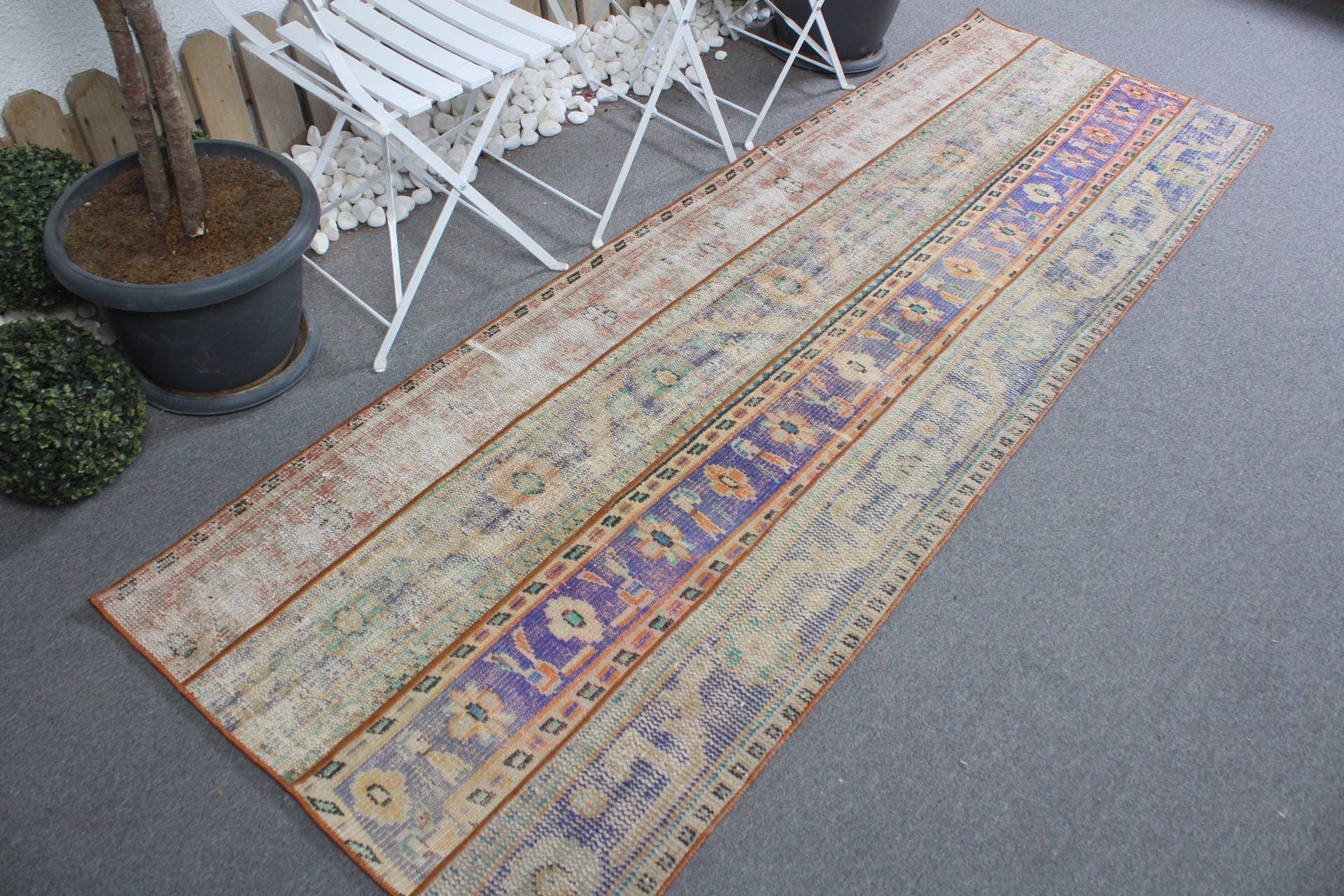 Merdiven Halısı, Koridor Halıları, Yer Halısı, Mavi Oryantal Halı, Türk Halısı, Oryantal Halılar, Vintage Halılar, 2,8x8,9 ft Runner Halısı, Türkiye Halısı