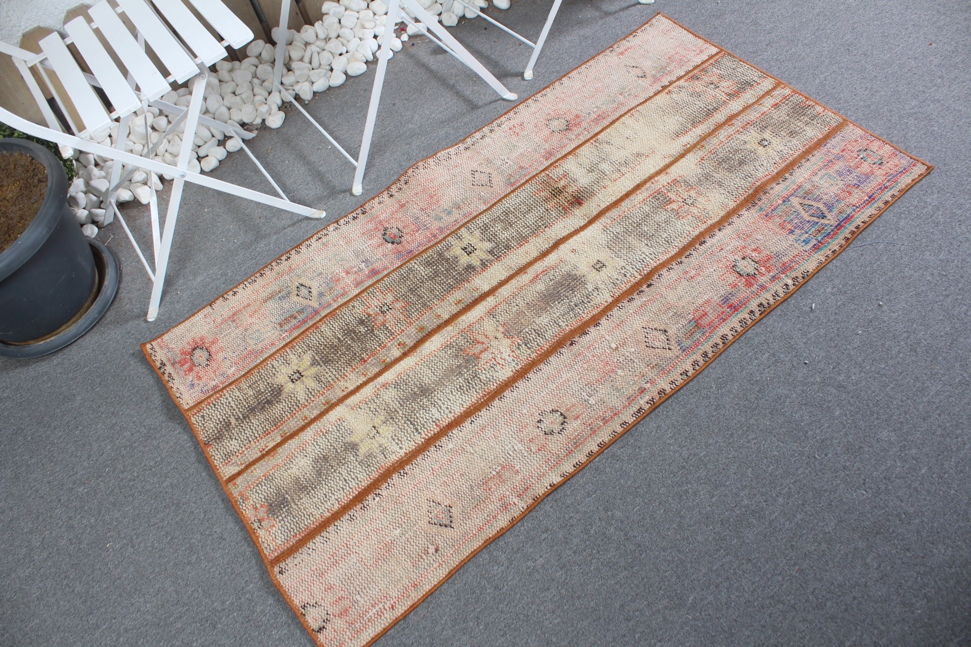 Fas Halıları, Paspas Halısı, Gri Antika Halı, Türk Halısı, 2.6x4.9 ft Küçük Halı, Vintage Halı, Araba Paspas Halısı, Yer Halısı, Çocuk Odası Halıları