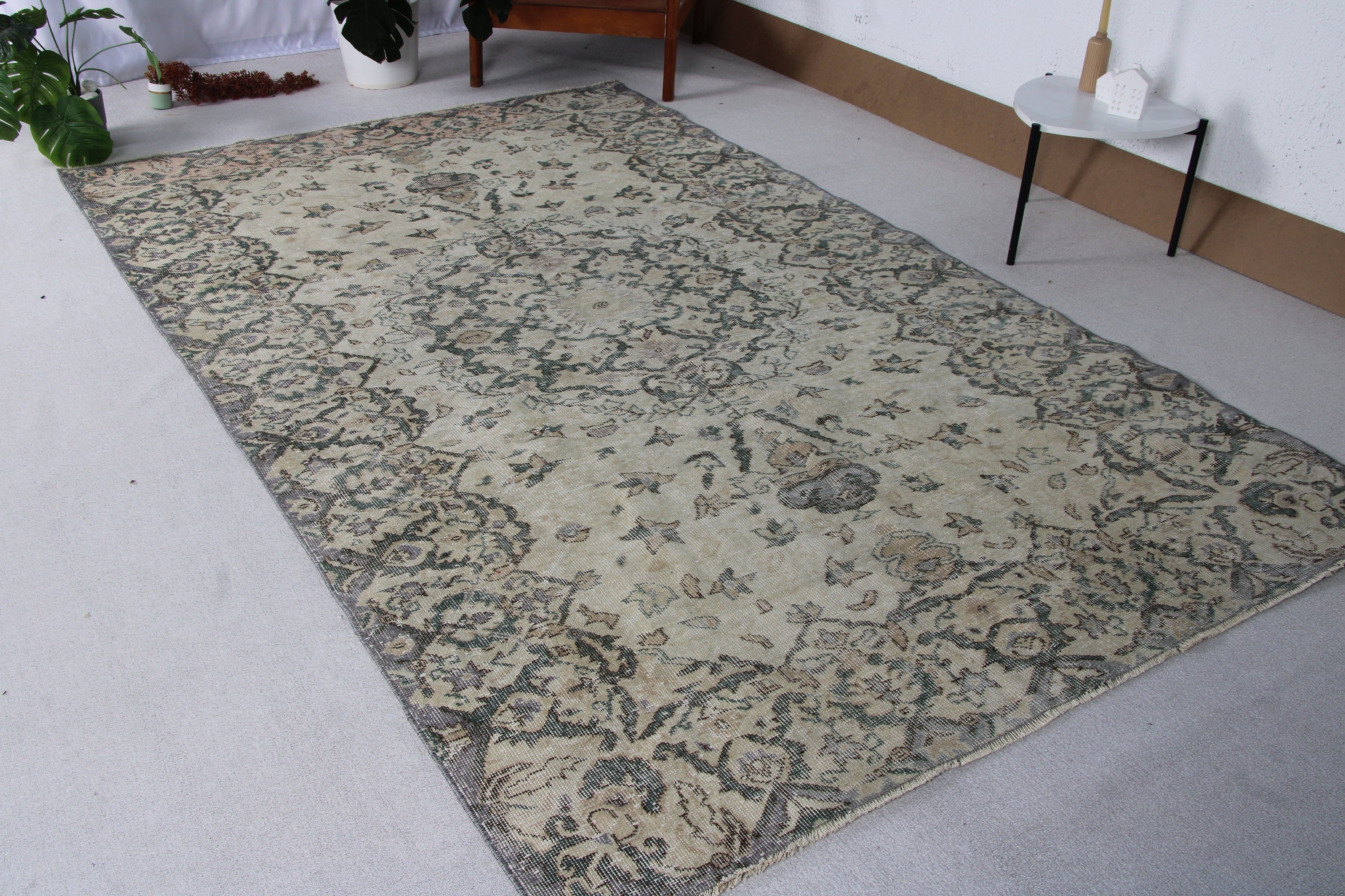 5.8x9.5 ft Büyük Halılar, Bej Bildirimi Halı, Büyük Vintage Halılar, Aztek Halıları, Lüks Halı, Antika Halı, Türk Halısı, Vintage Halı, Yatak Odası Halısı